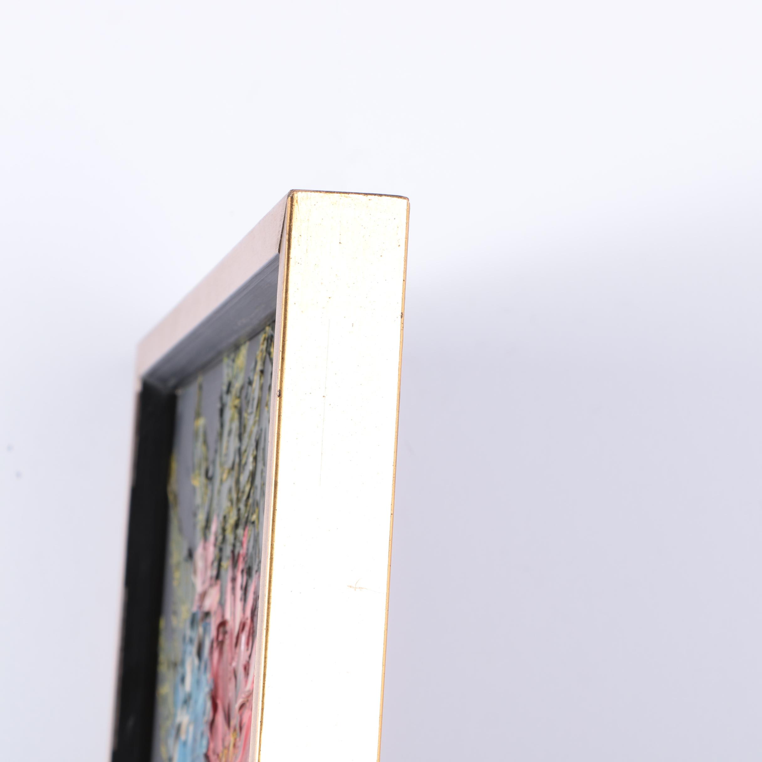 Doris Adams Oil Painting on Masonite of Flowers