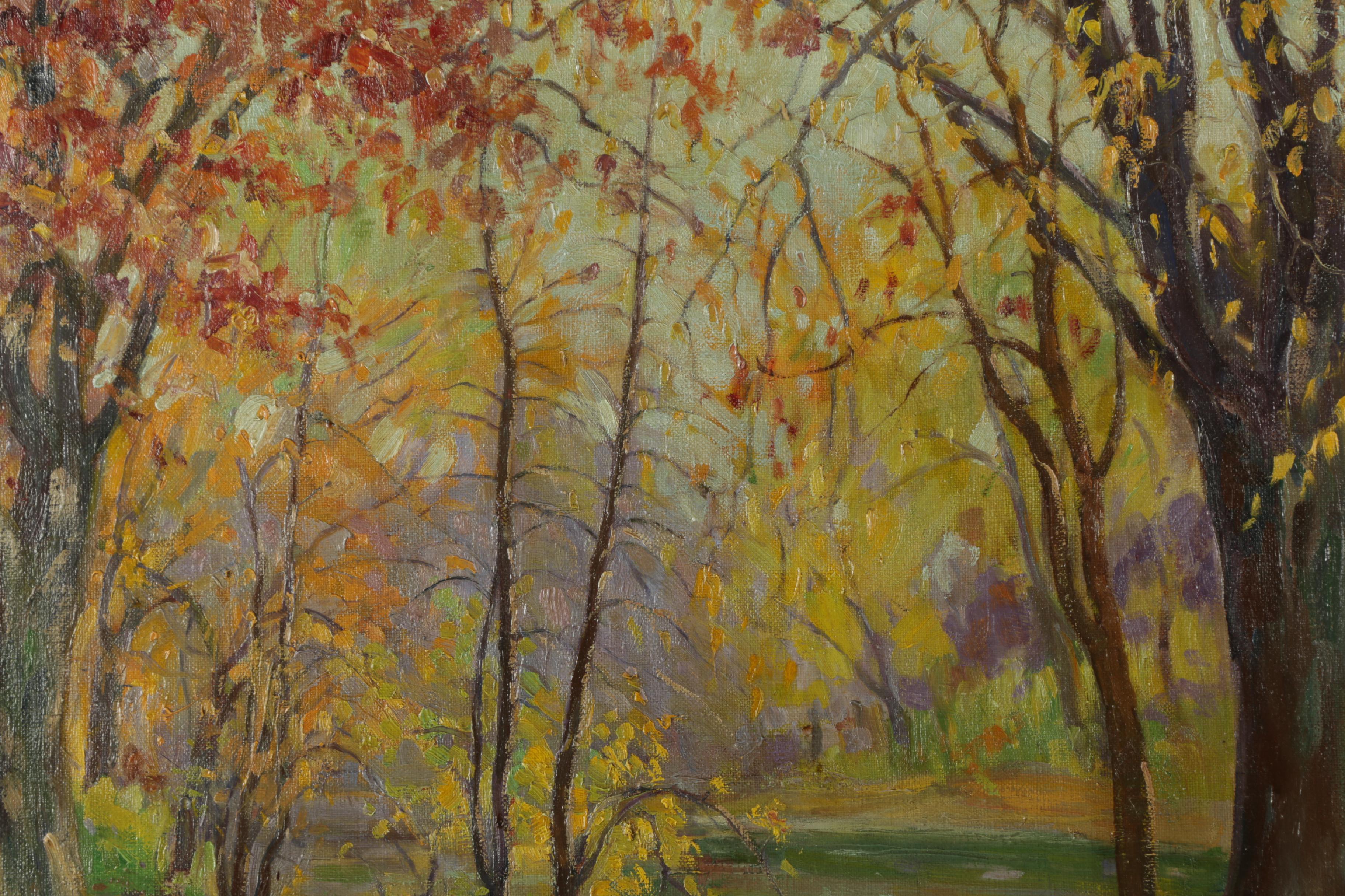 Helen Hudson Below Oil Painting on Canvas Wooded Landscape