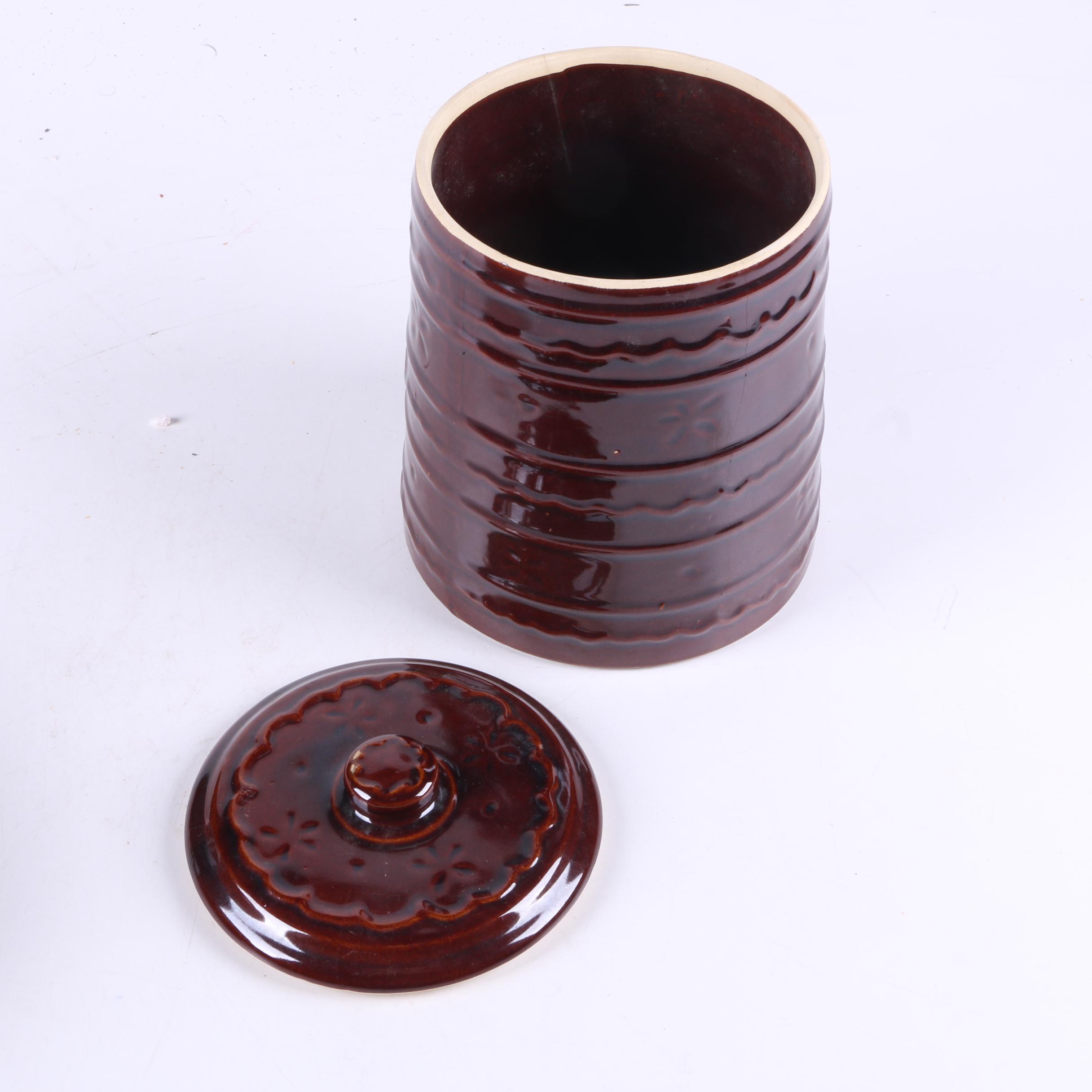 Vintage Marcrest Pottery "Daisy Dot" Brown Casserole Dish and Cookie Jar