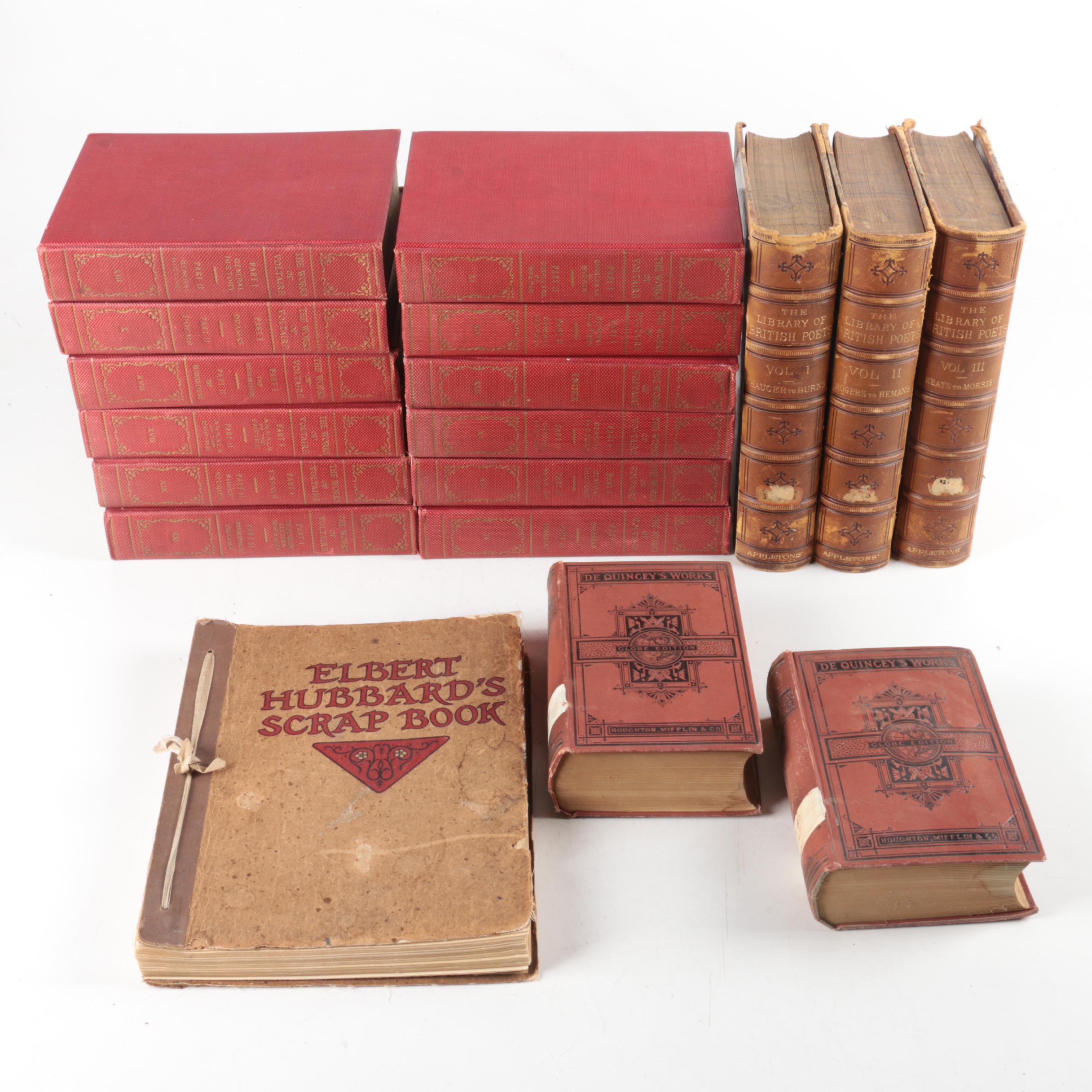 The Works of Voltaire, De Quincey and British Poets