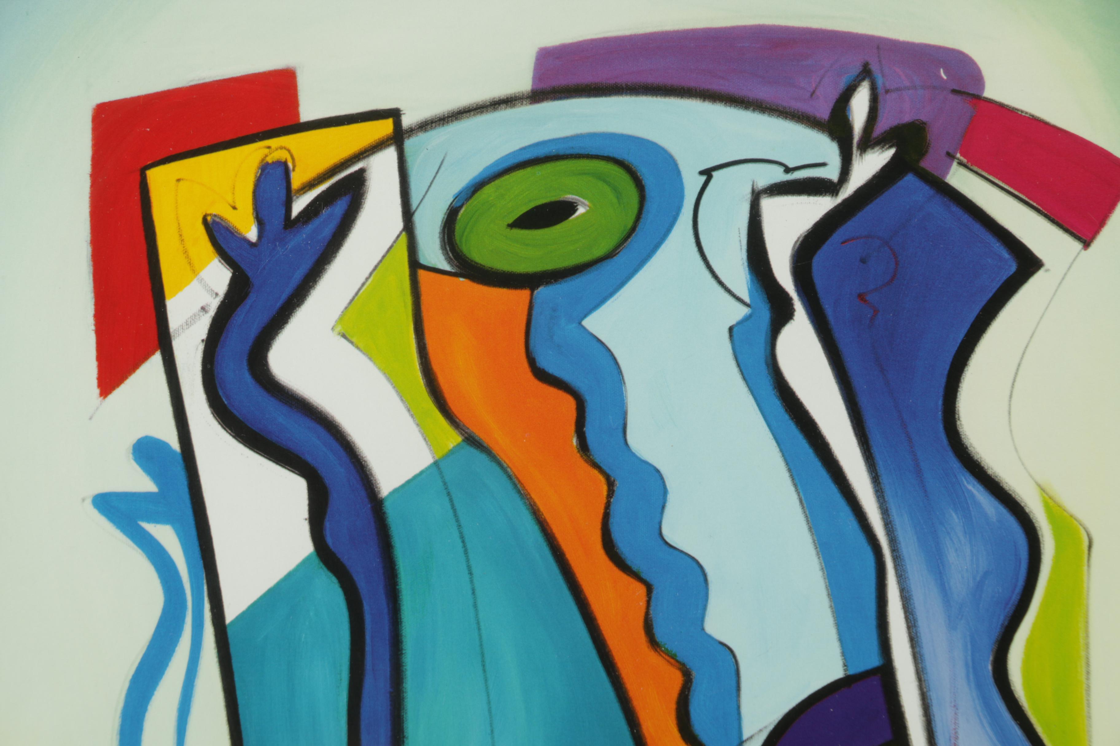 Giclée Print on Paper After Alfred Gockel "Blue on Blue"