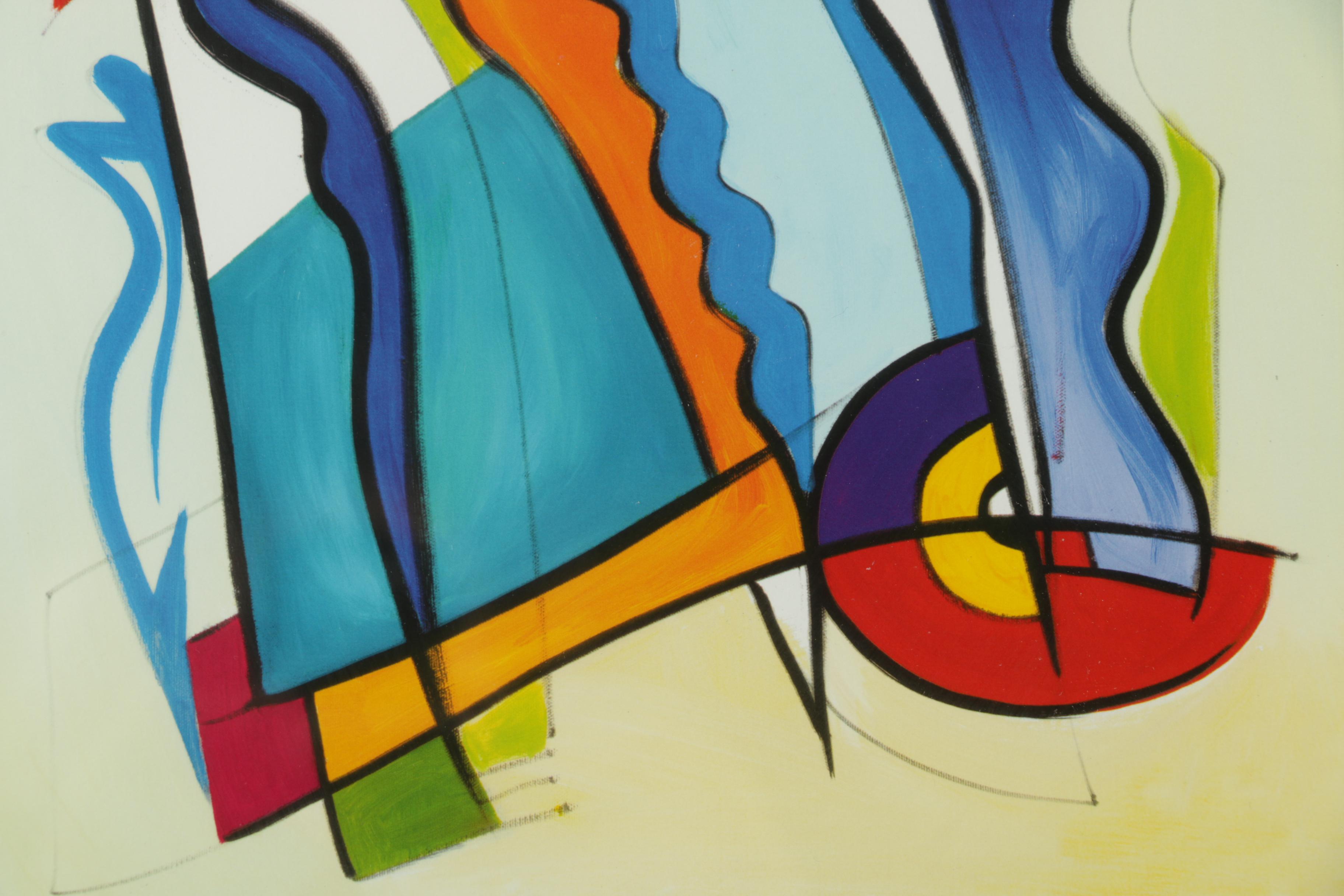 Giclée Print on Paper After Alfred Gockel "Blue on Blue"