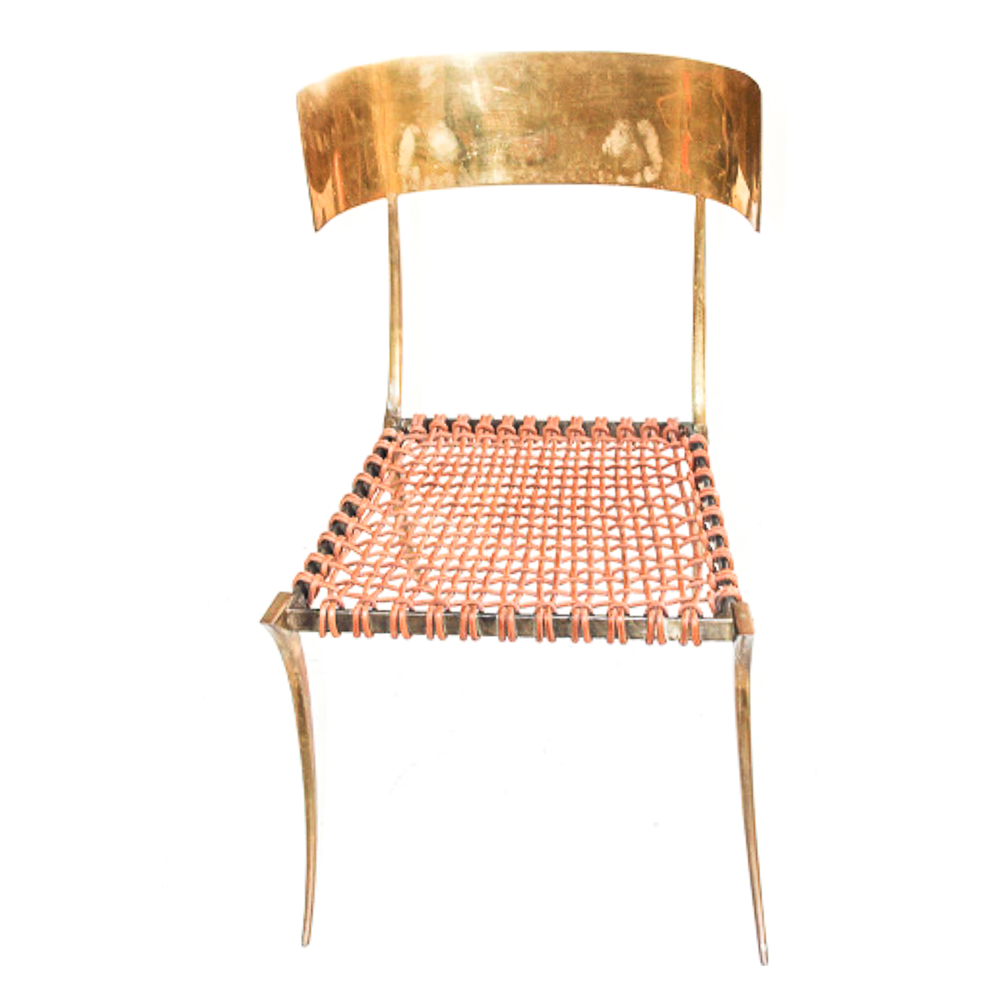 Contemporary Scala Luxury "Klismos" Brass Chair