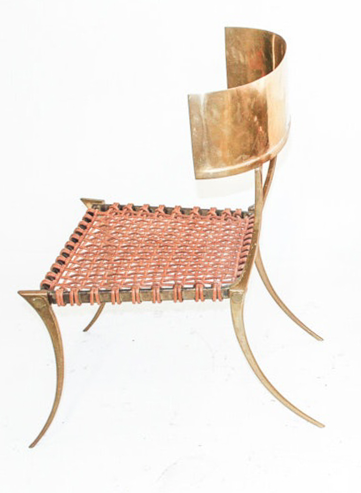 Contemporary Scala Luxury "Klismos" Brass Chair