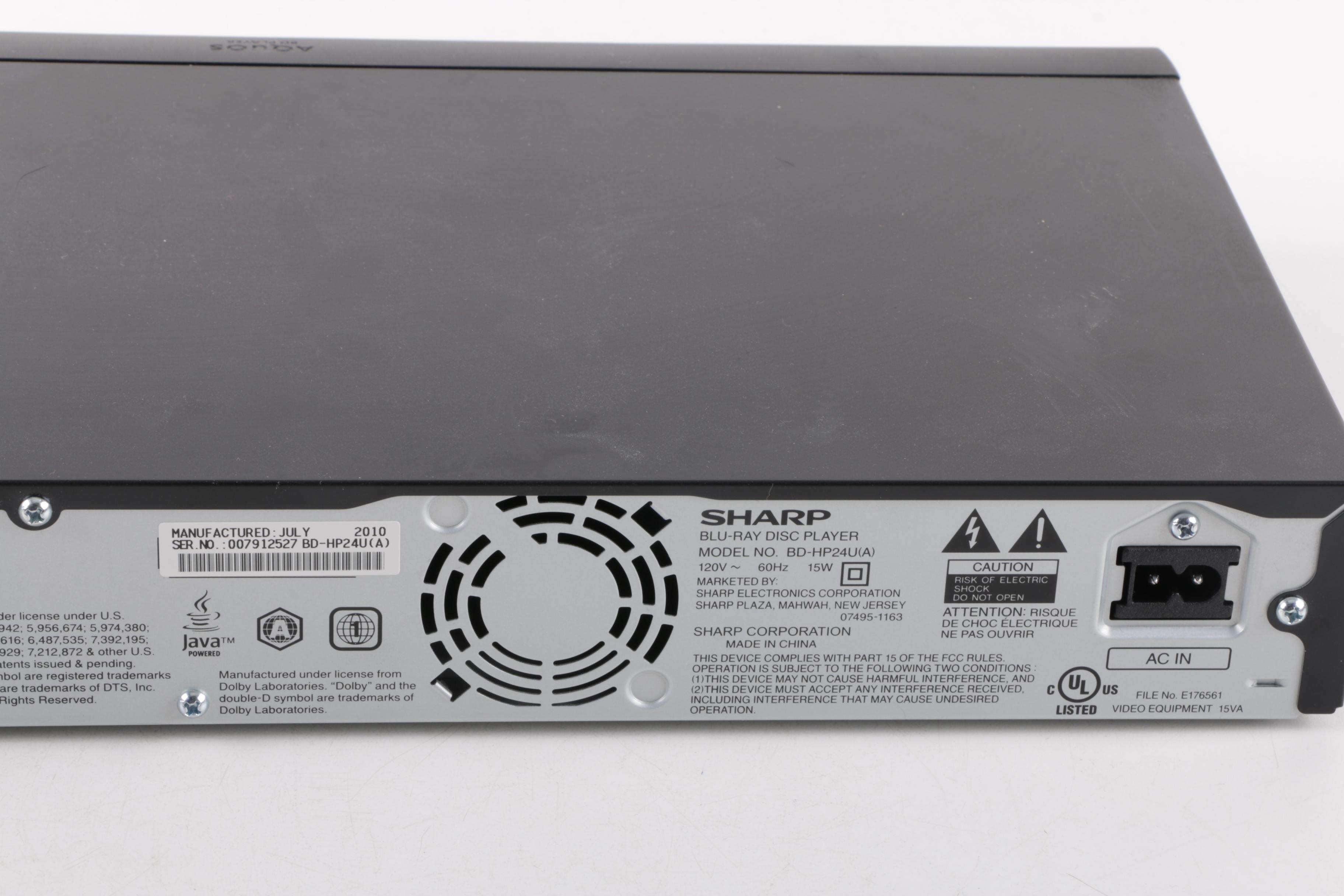 Sharp Blu-Ray Player