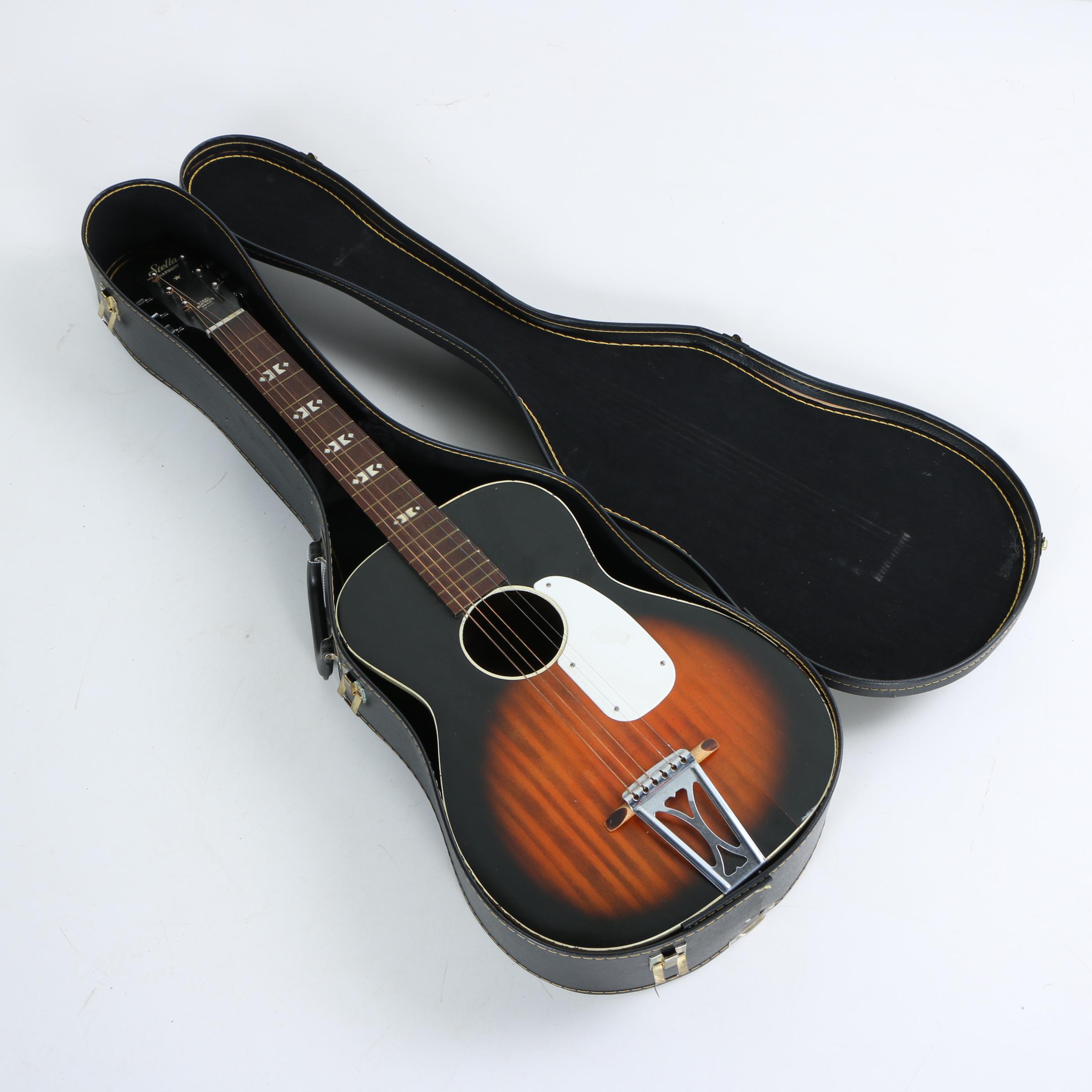 Stella Harmony Acoustic Guitar and Case