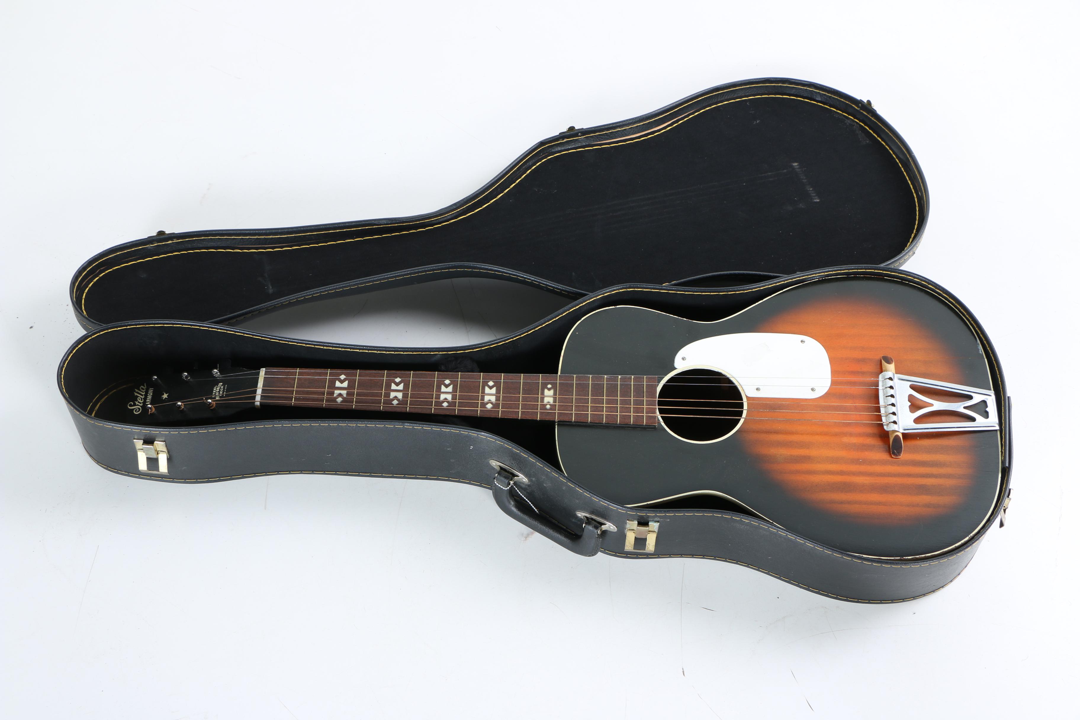 Stella Harmony Acoustic Guitar and Case
