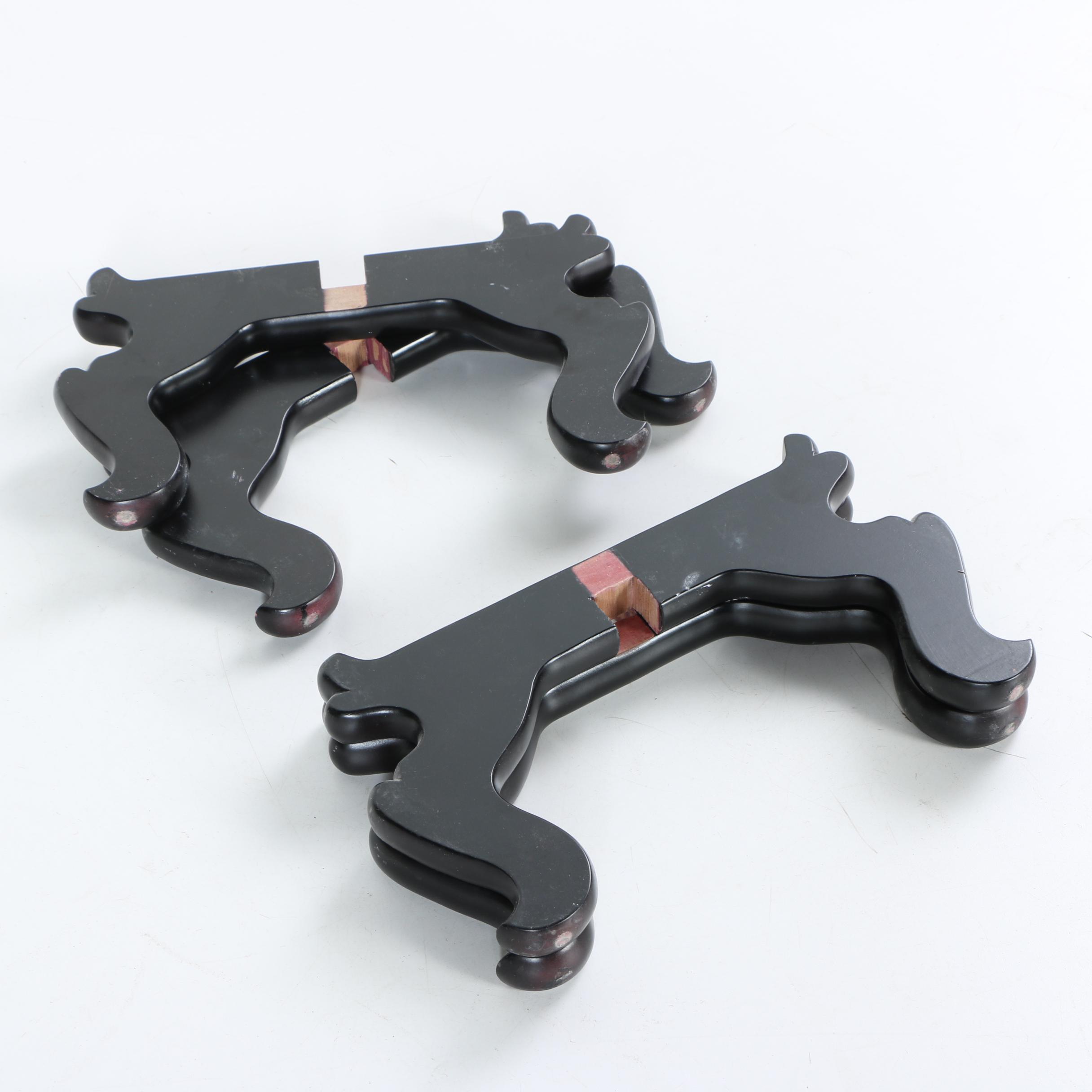 Asian Inspired Porcelain Jardiniere and Stands