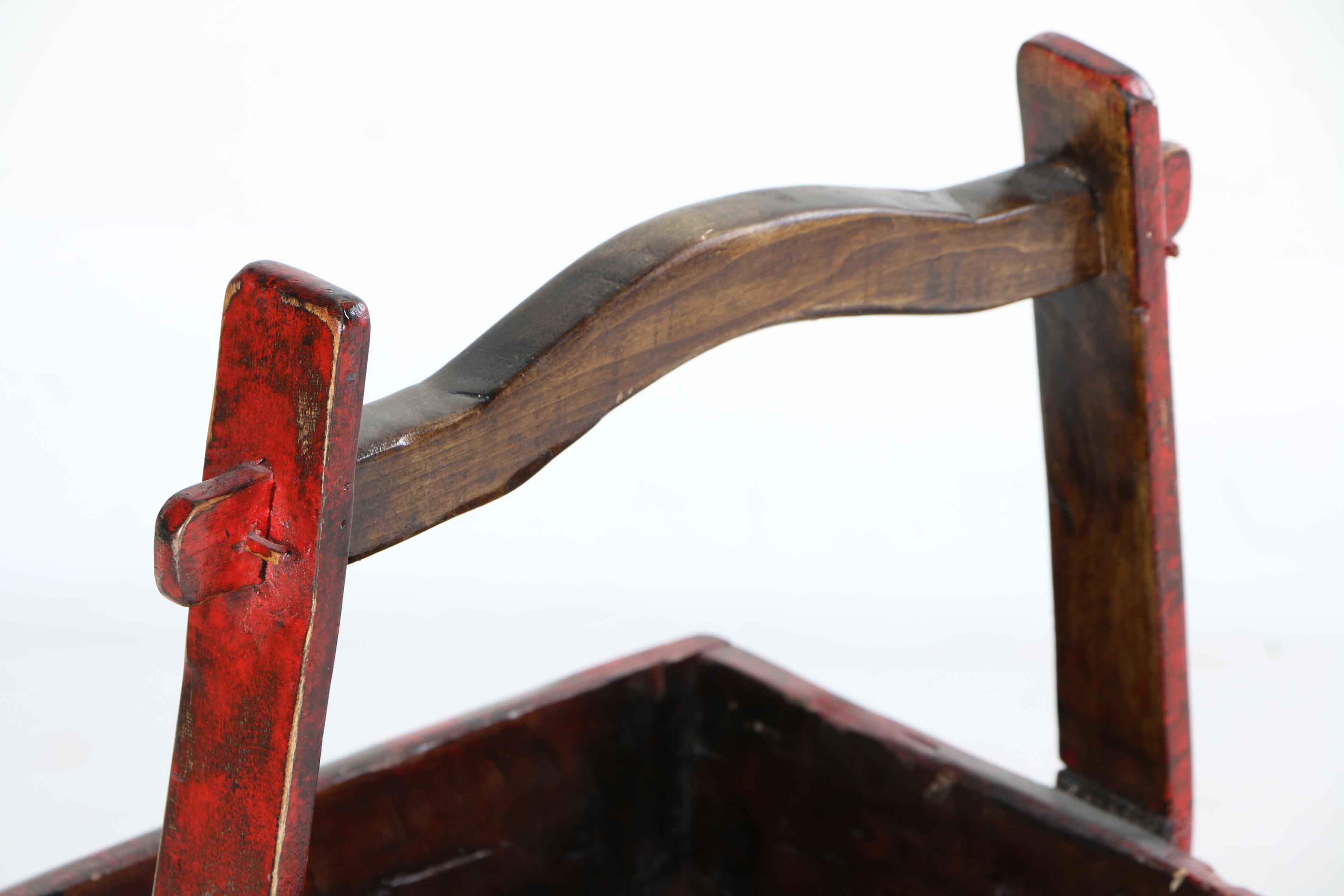 Vintage Decorative Chinese Rice Bucket Reproduction