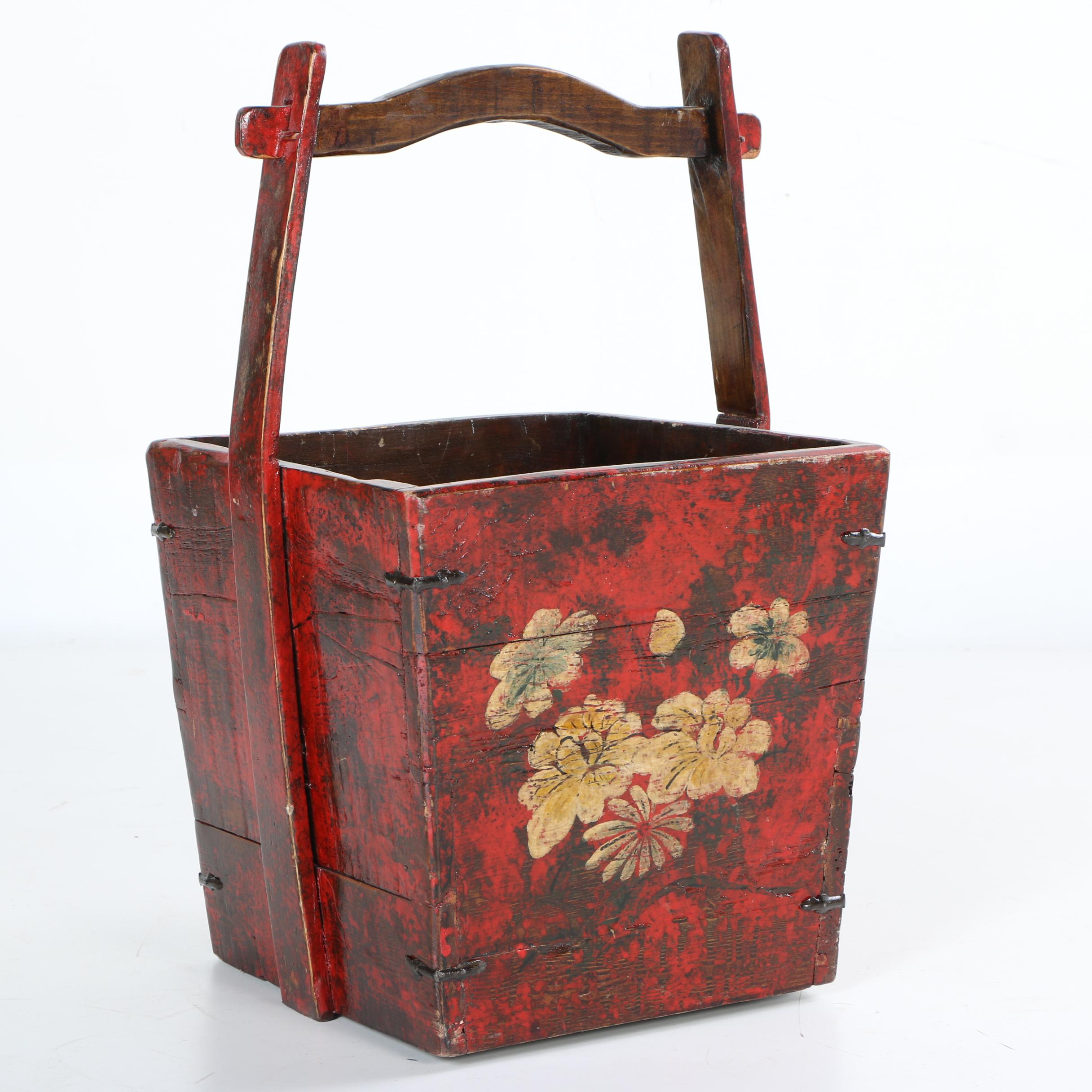 Vintage Decorative Chinese Rice Bucket Reproduction