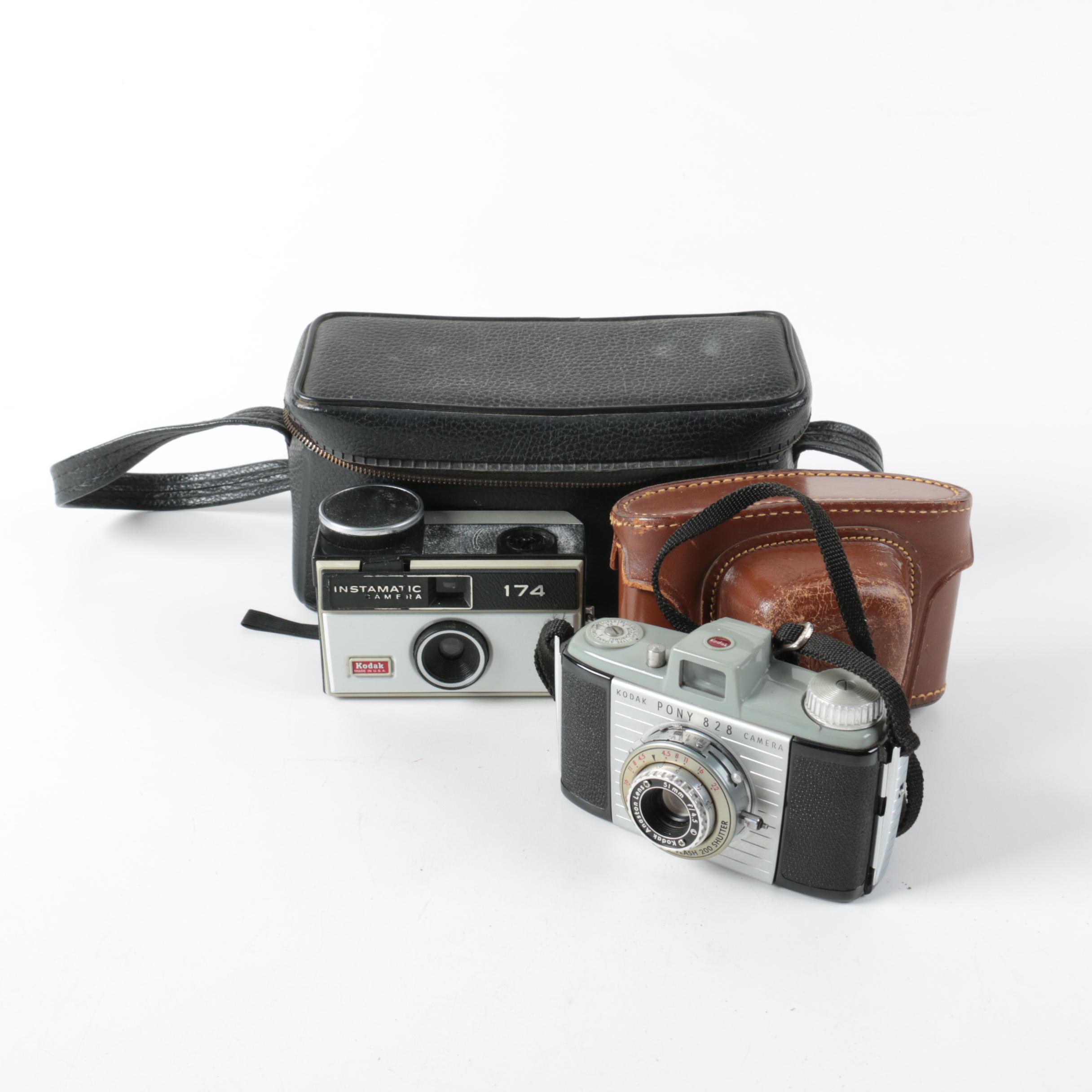 Vintage Kodak Cameras with Cases