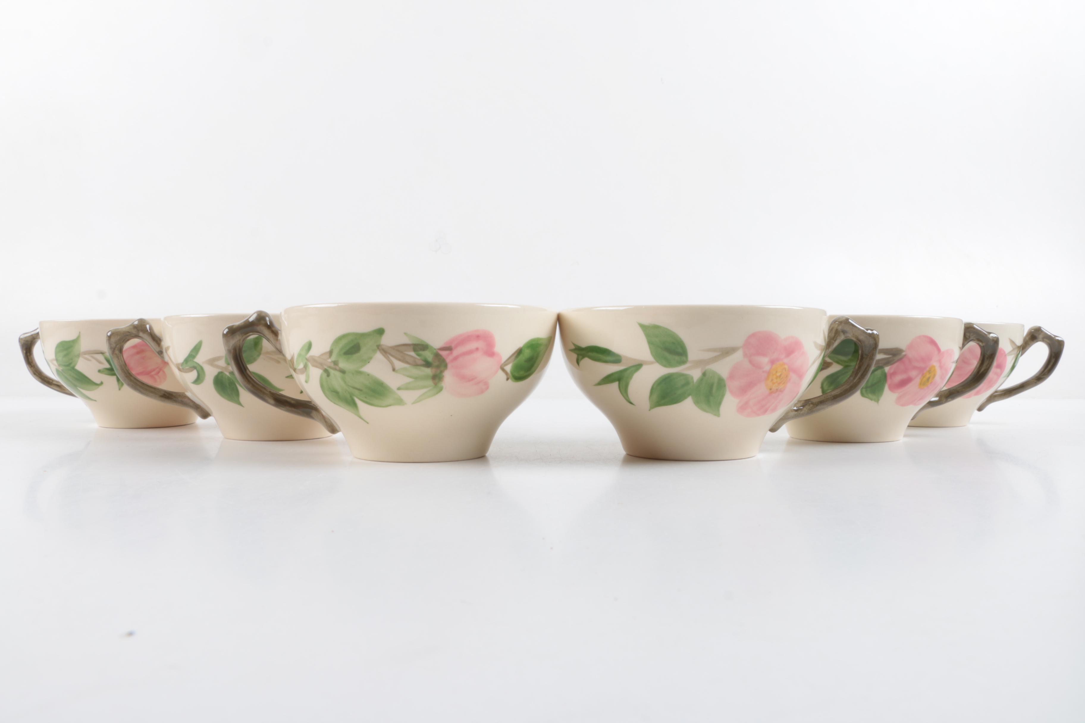 Franciscan "Desert Rose" Stoneware Teacups and Saucers