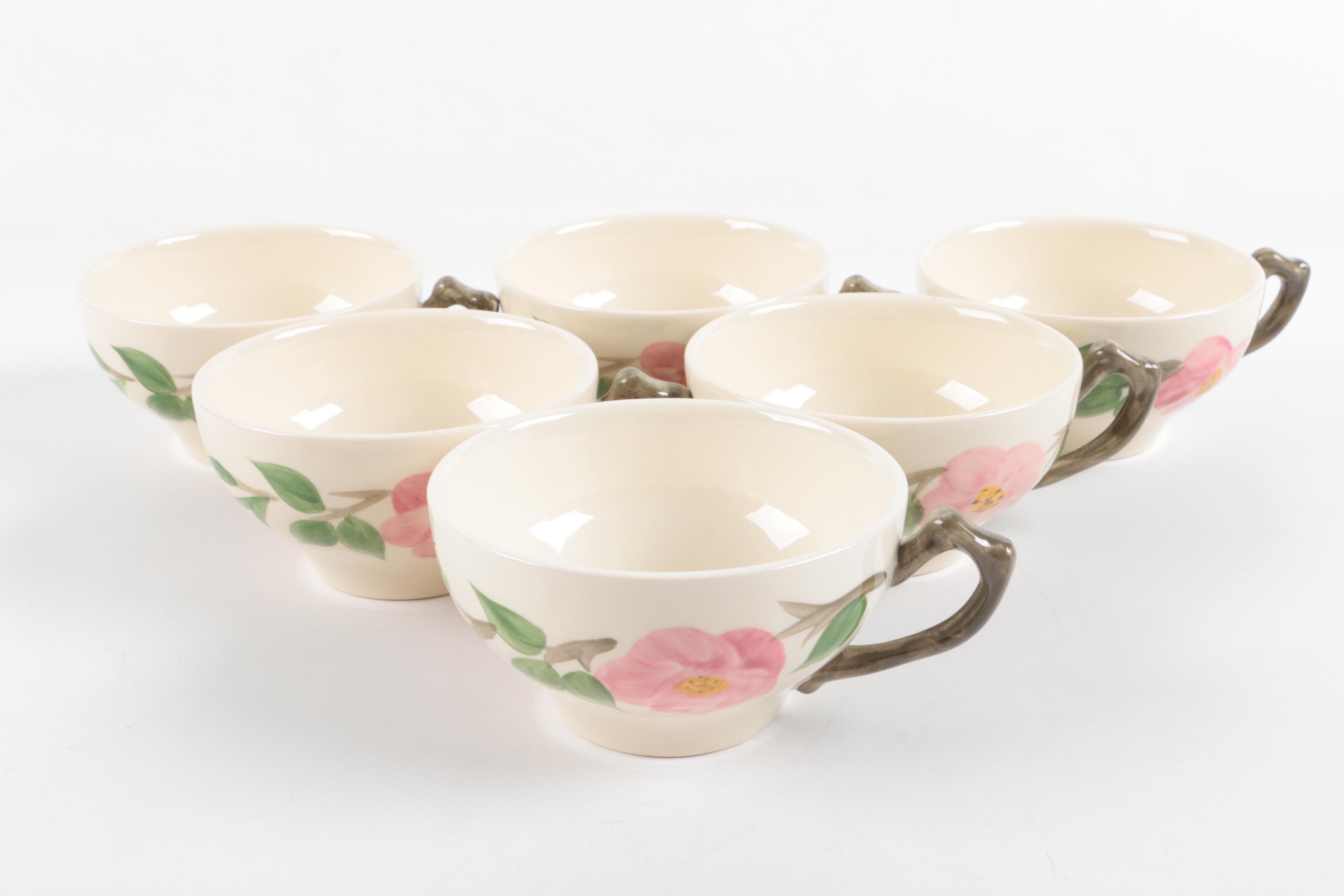 Franciscan "Desert Rose" Stoneware Teacups and Saucers