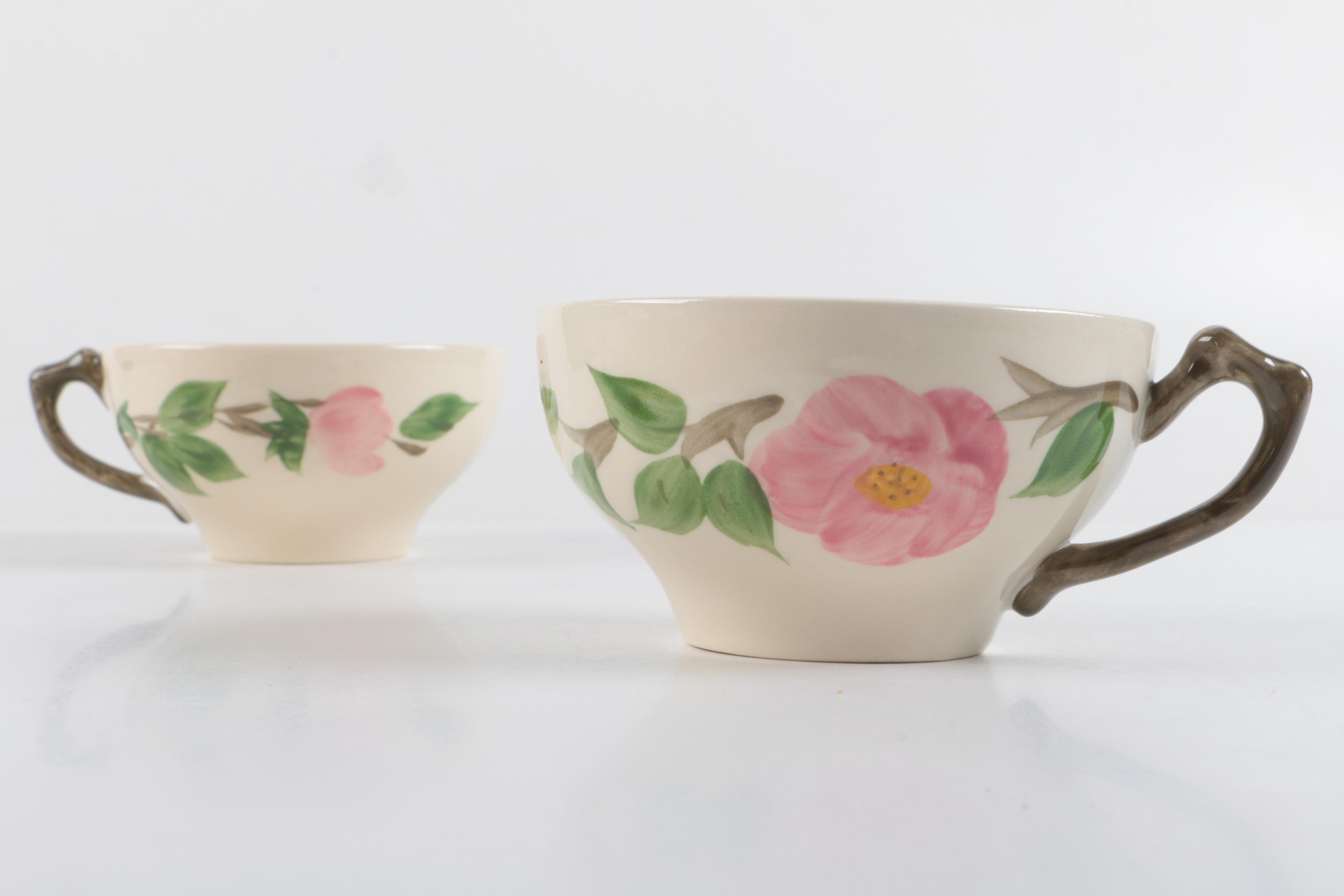 Franciscan "Desert Rose" Stoneware Teacups and Saucers