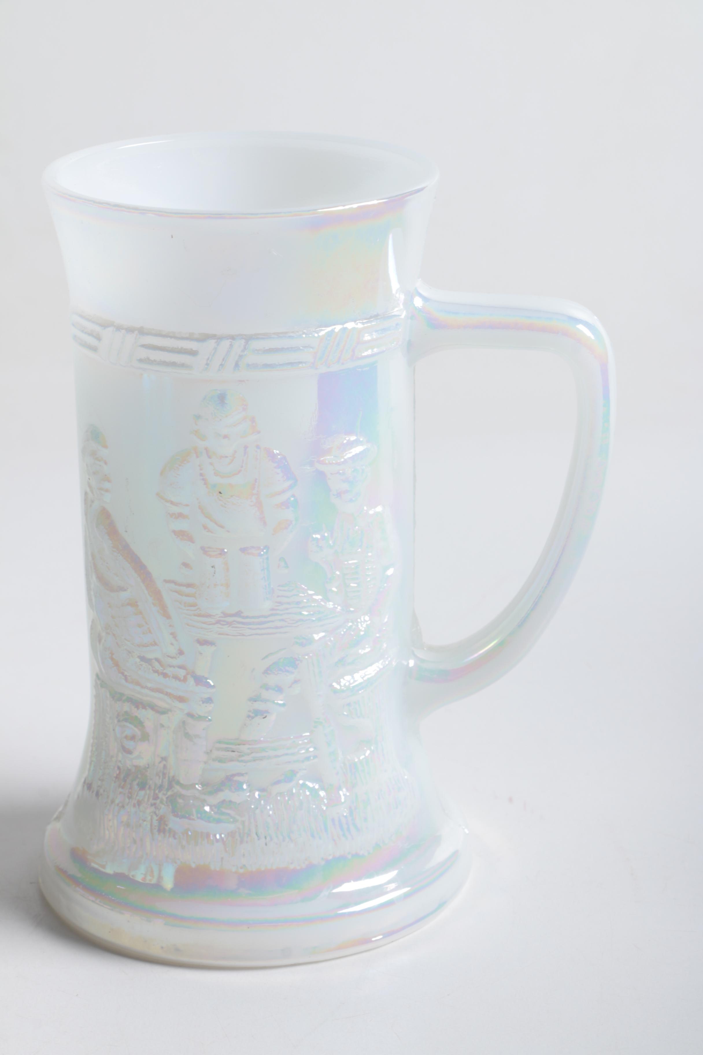 Vintage Milk Glass Mugs and Milk Jug