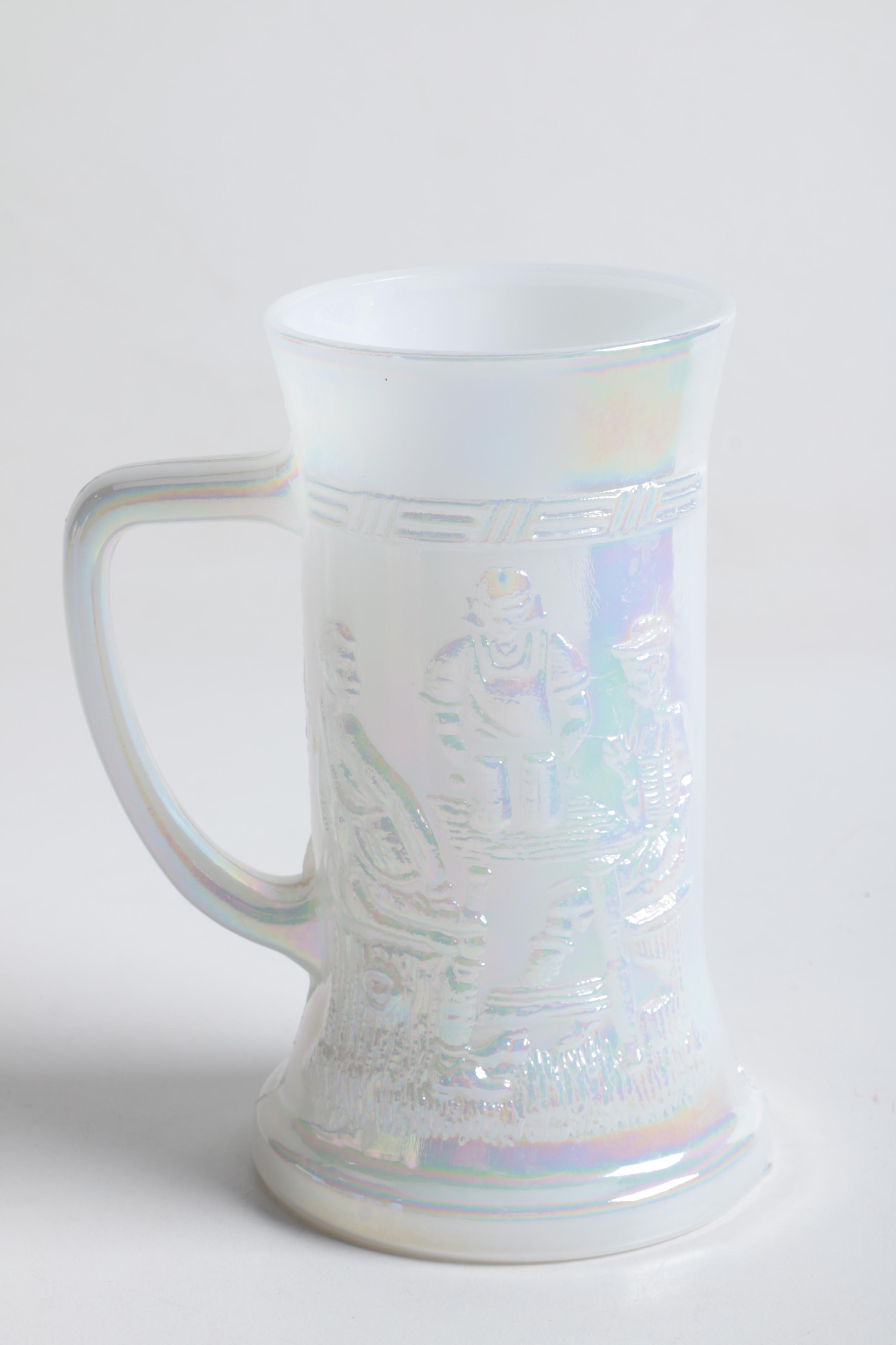 Vintage Milk Glass Mugs and Milk Jug