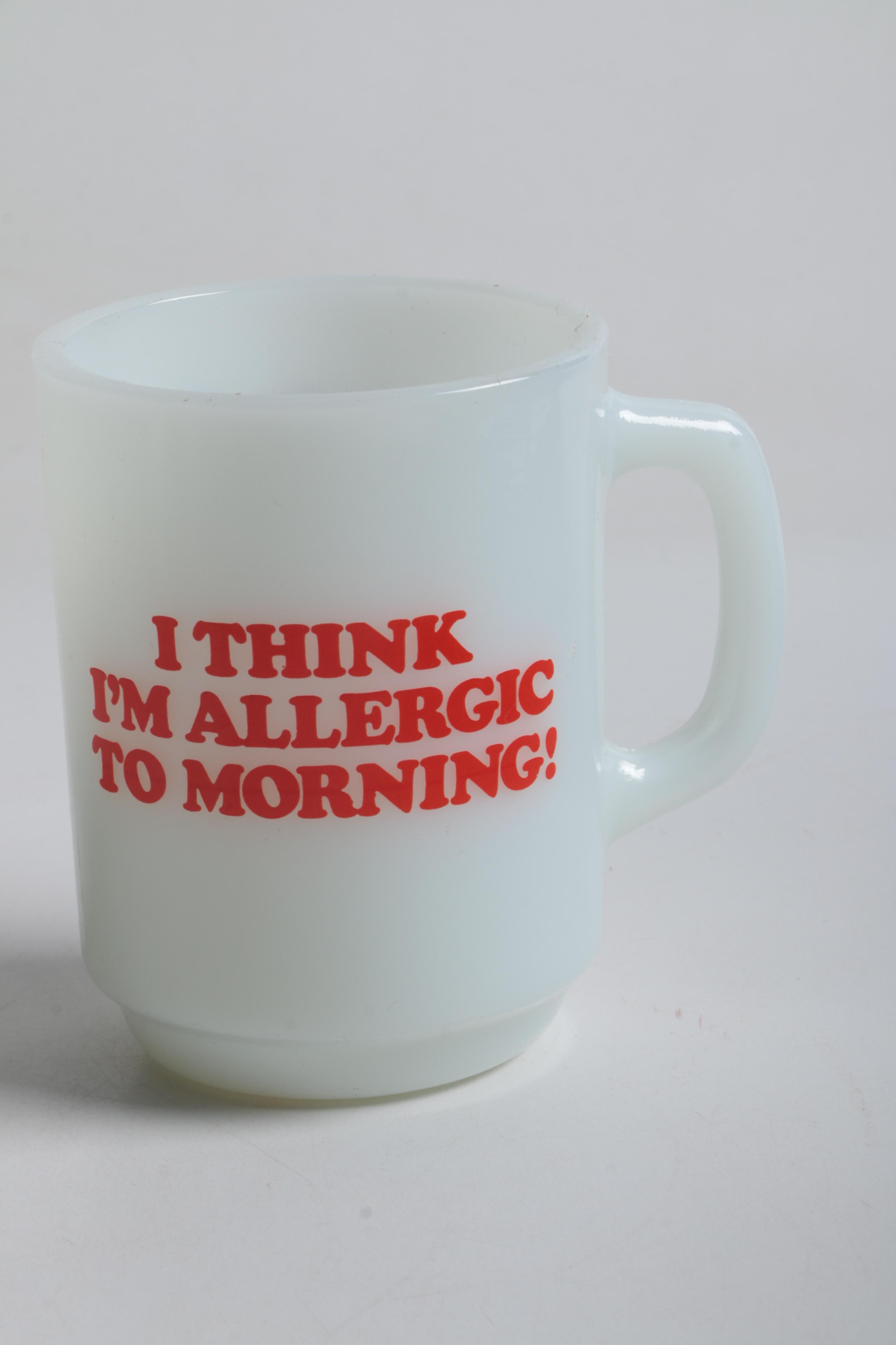 Vintage Milk Glass Mugs and Milk Jug