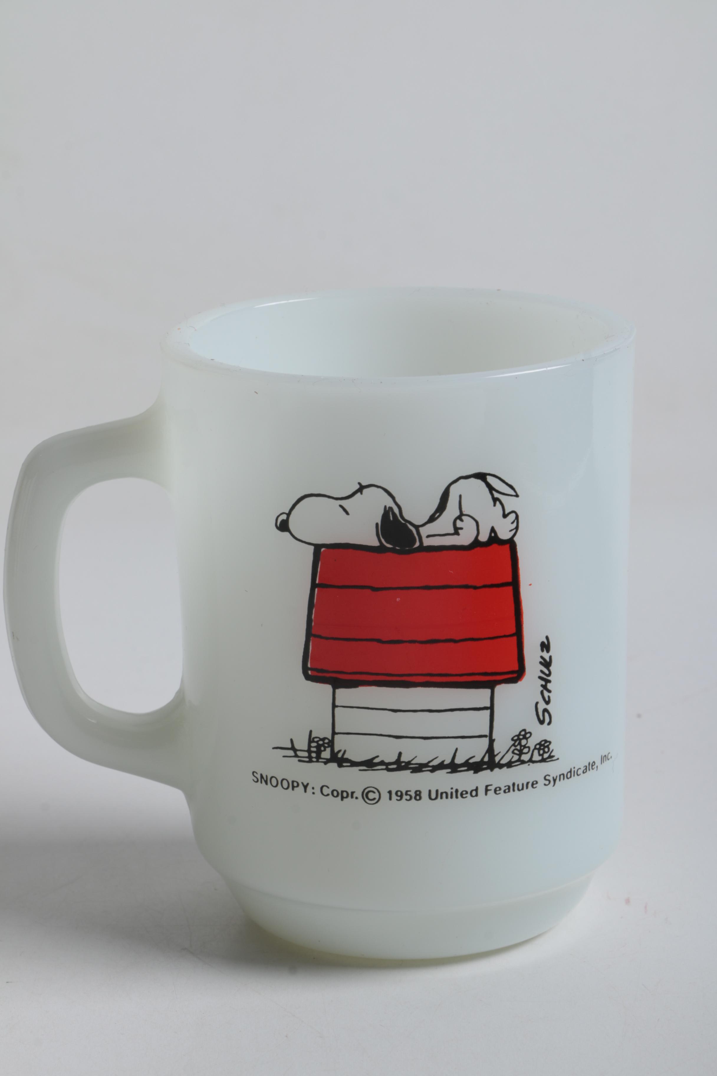 Vintage Milk Glass Mugs and Milk Jug