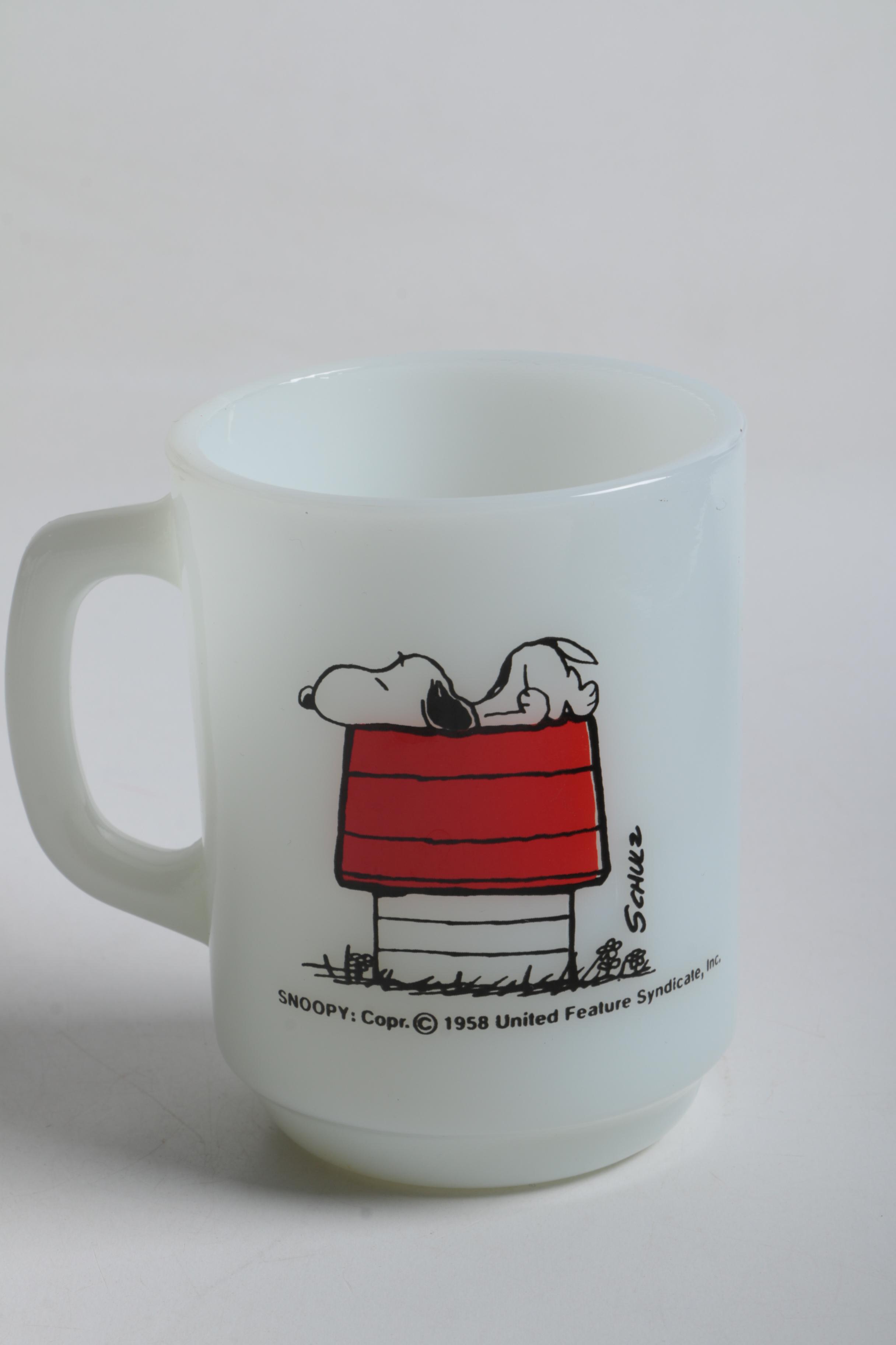 Vintage Milk Glass Mugs and Milk Jug