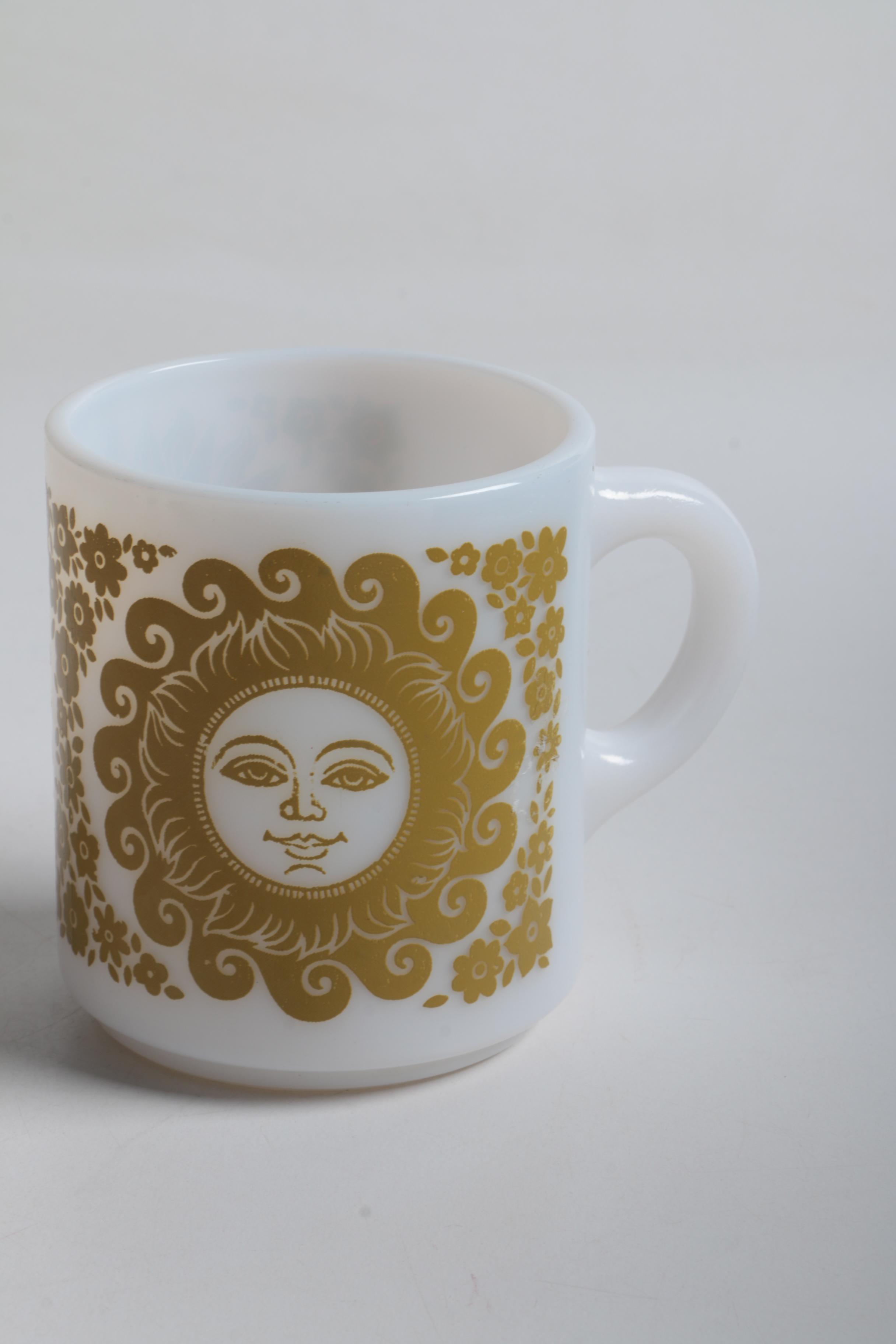 Vintage Milk Glass Mugs and Milk Jug