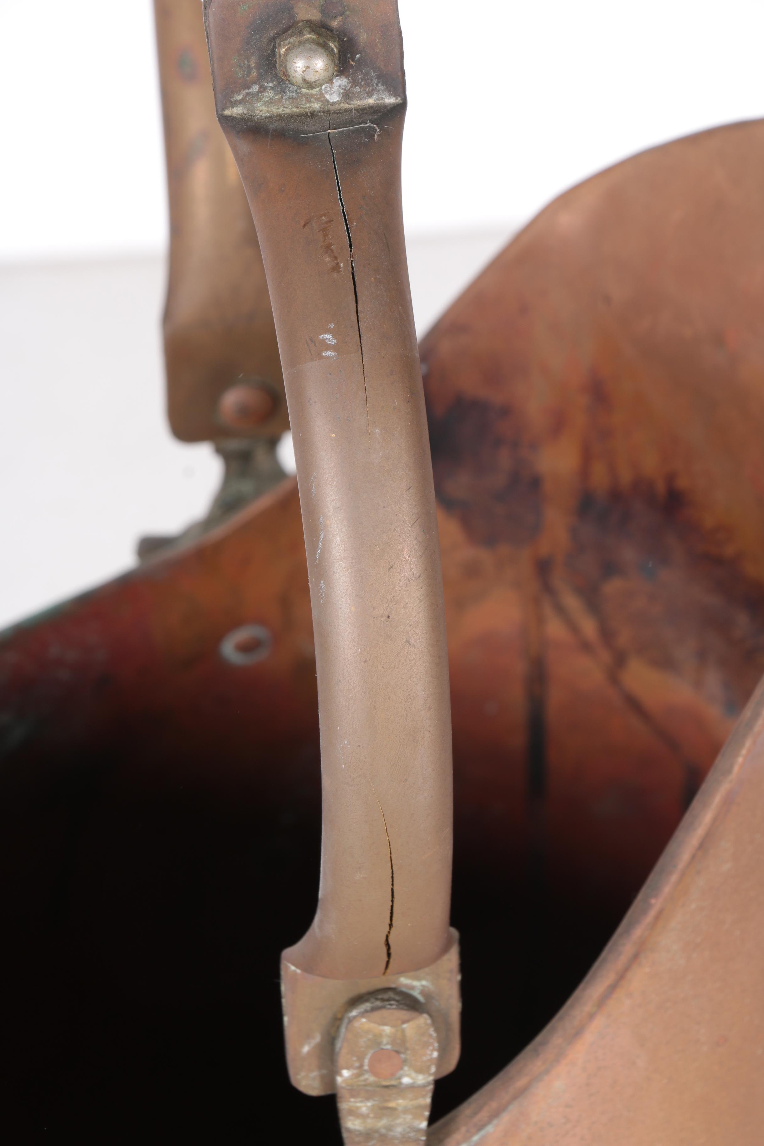 Copper Coal Pitcher with Ceramic Handle