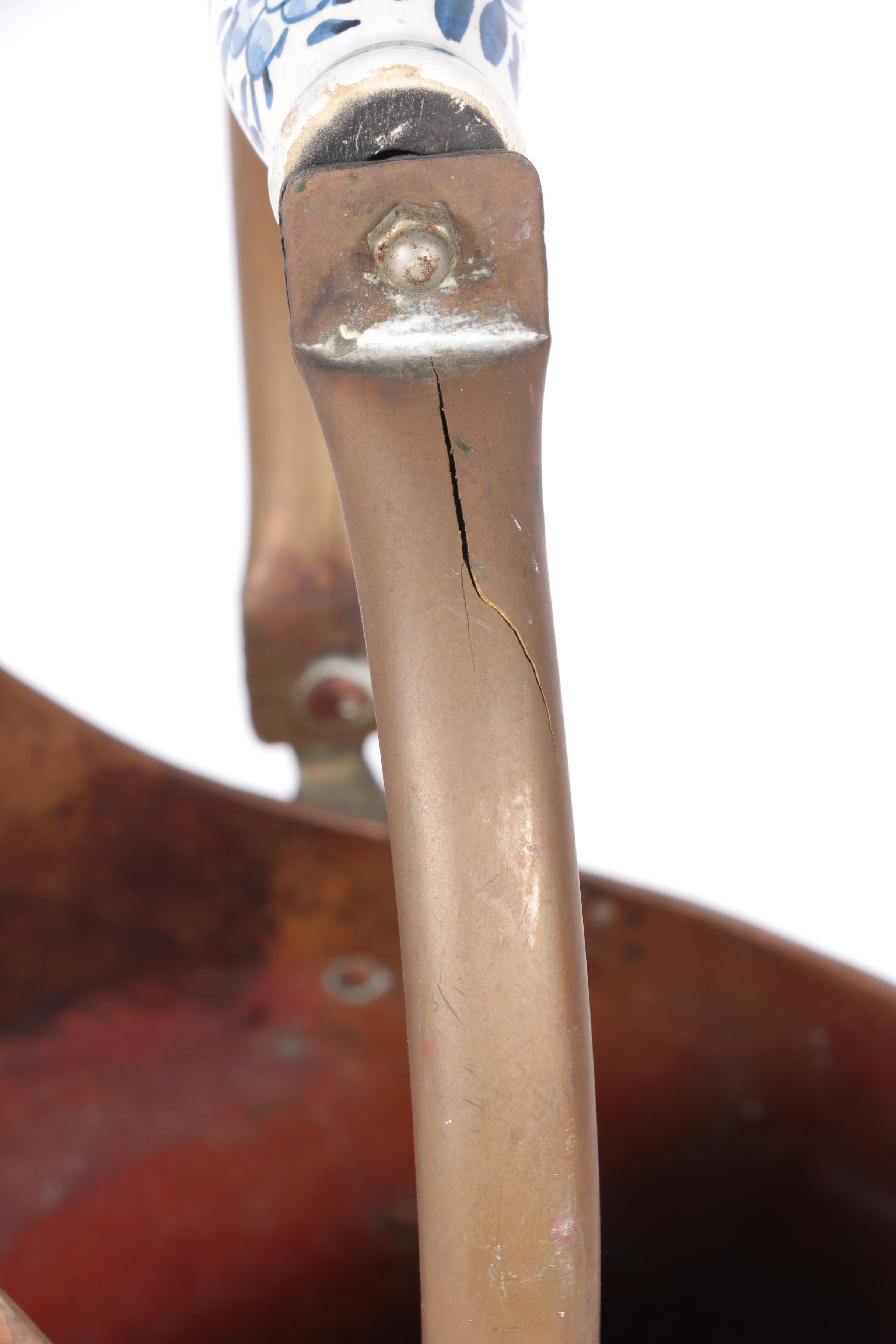 Copper Coal Pitcher with Ceramic Handle