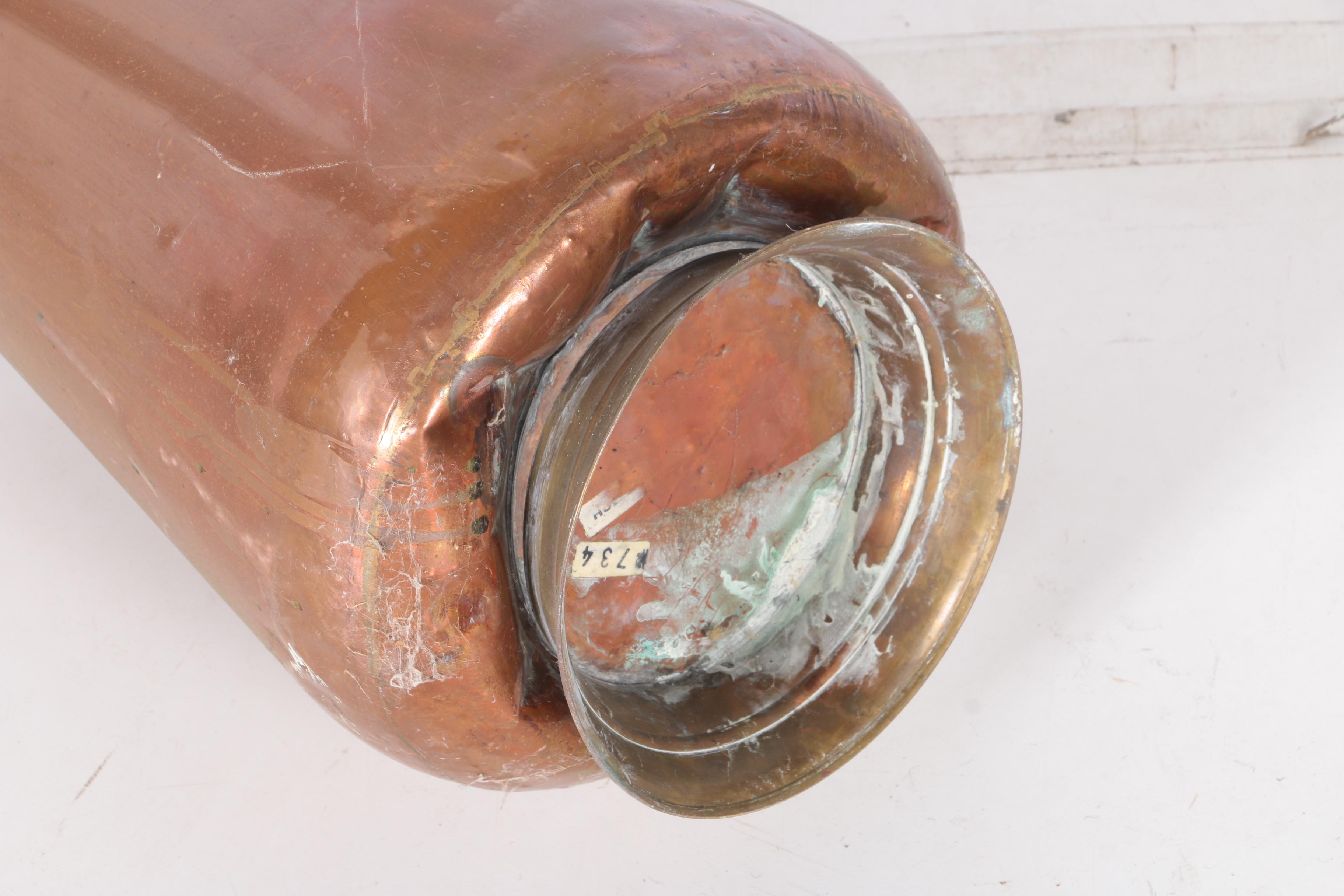 Copper Coal Pitcher with Ceramic Handle