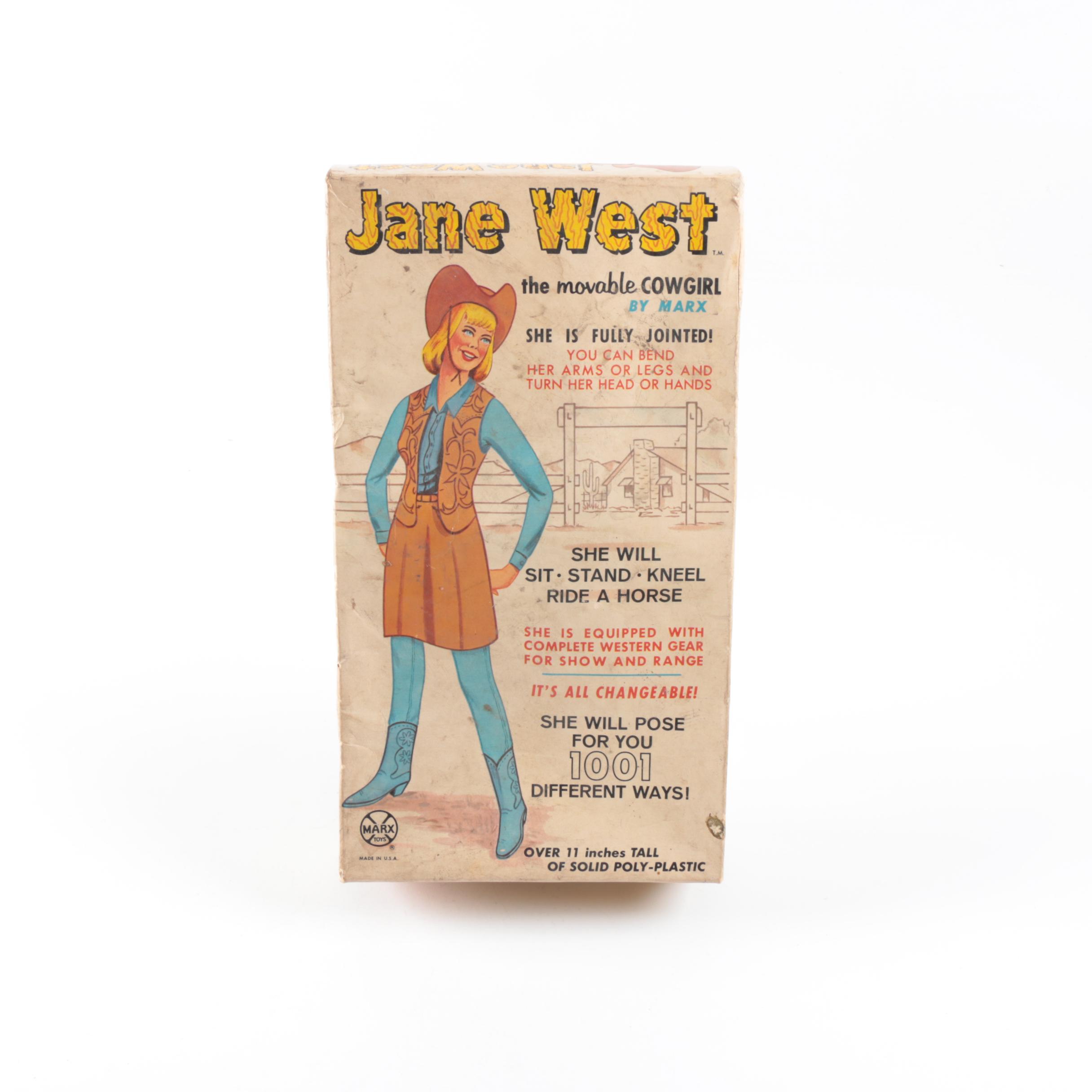 1960s Marx "Jane West" Movable Cowgirl Doll