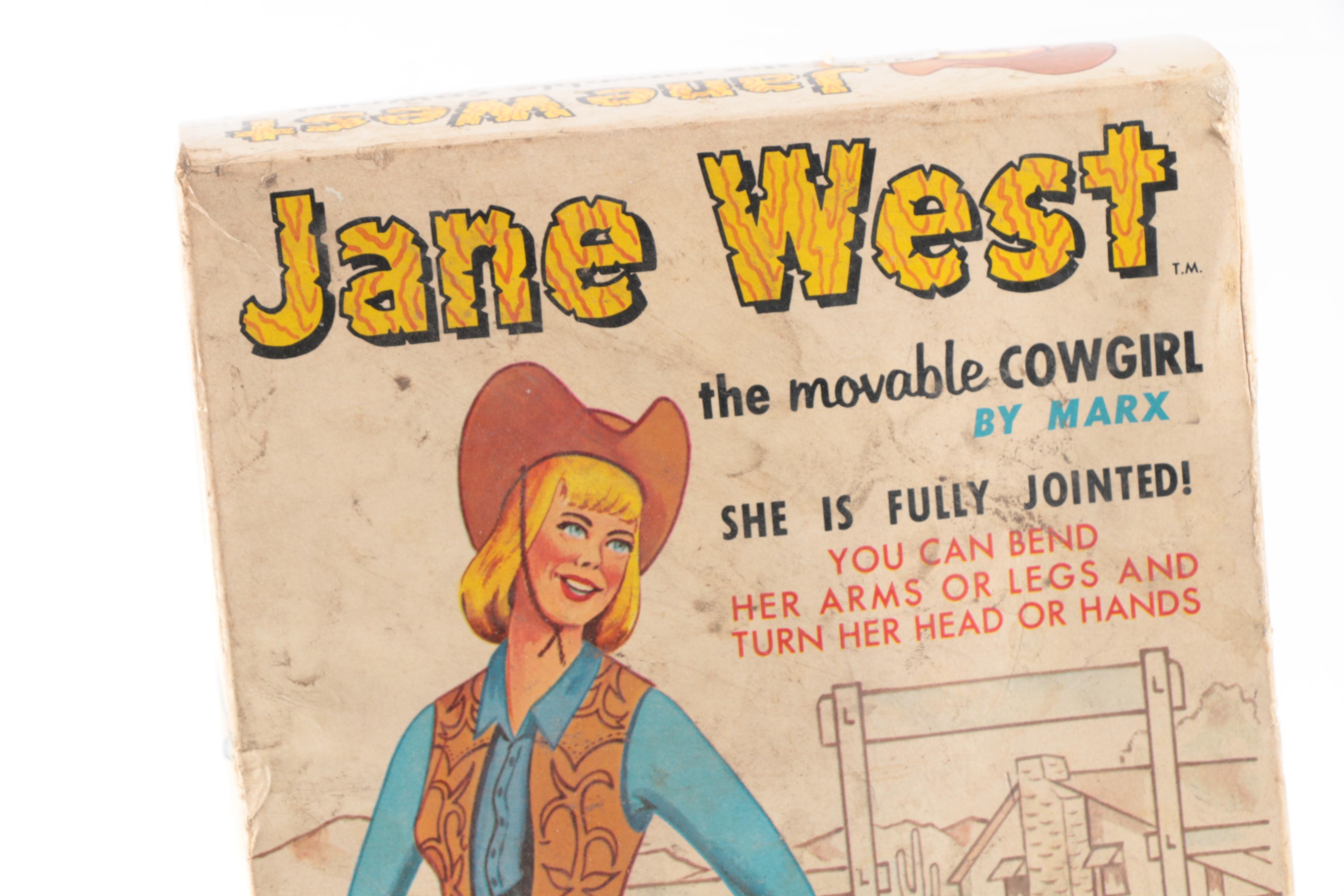 1960s Marx "Jane West" Movable Cowgirl Doll