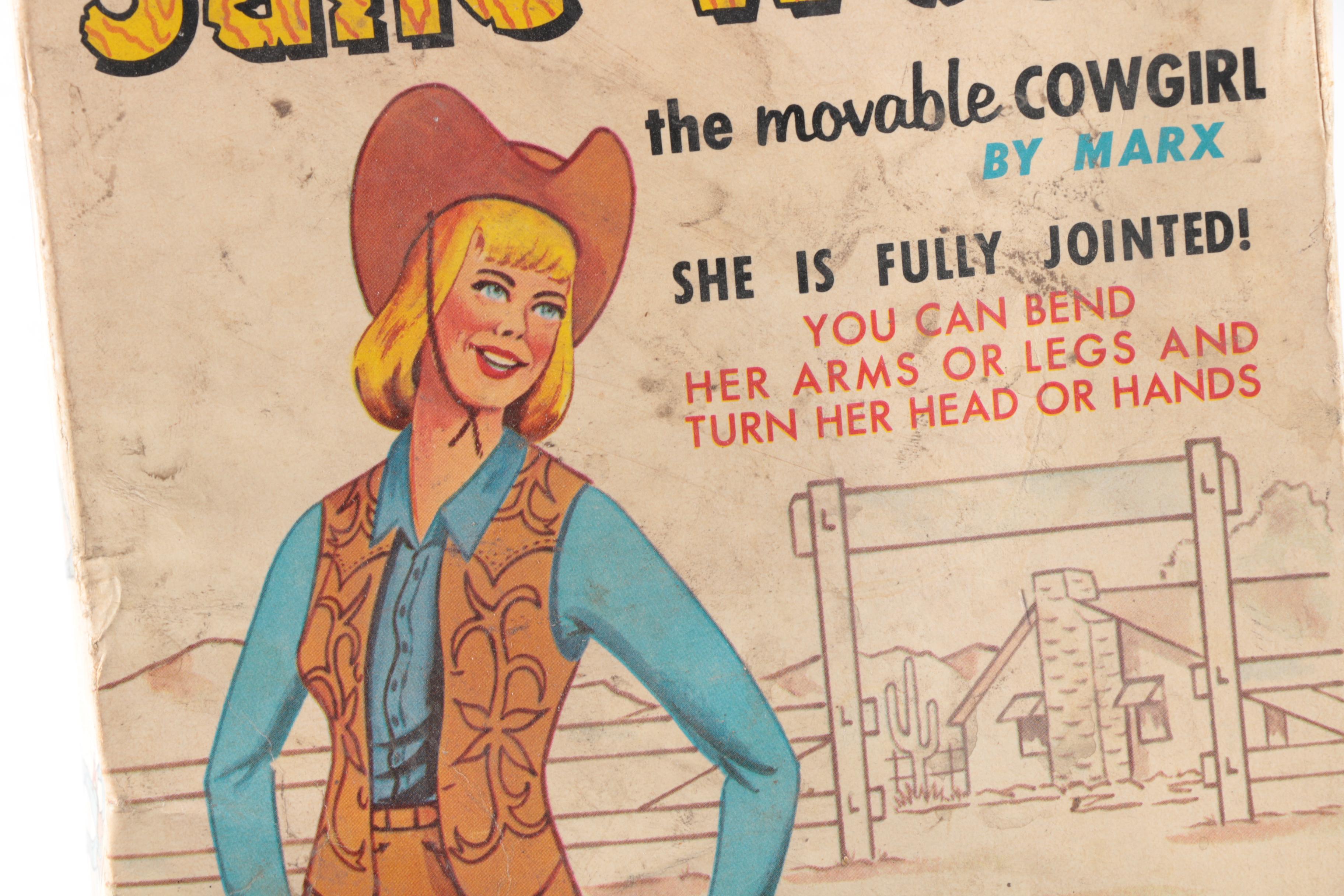 1960s Marx "Jane West" Movable Cowgirl Doll