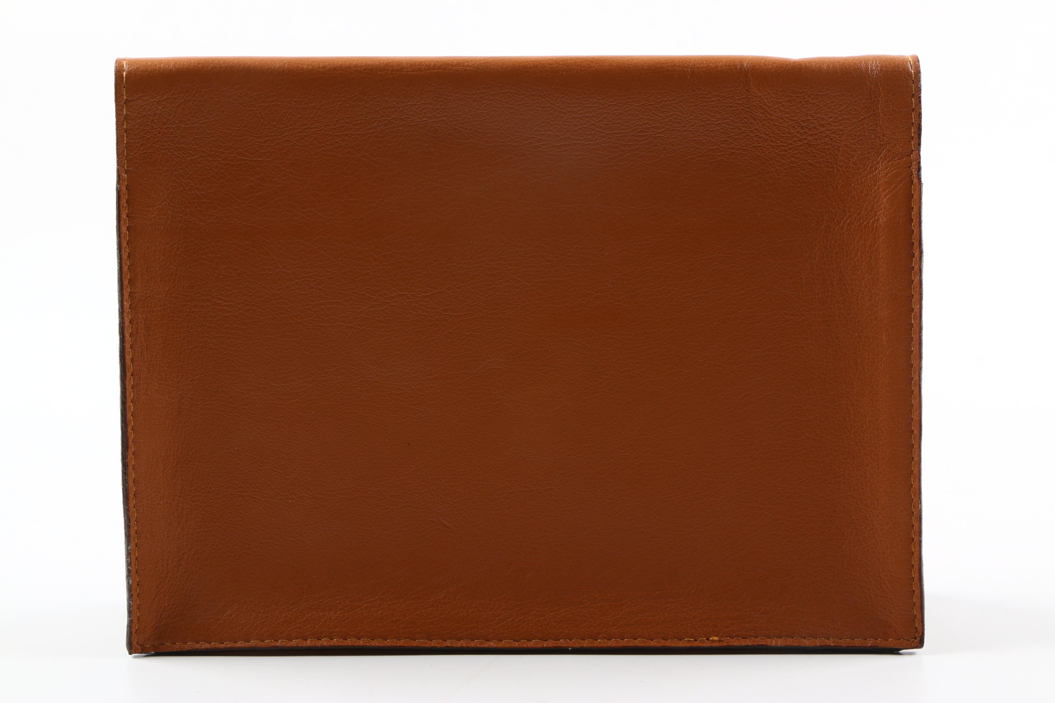 Brown Leather Clutch