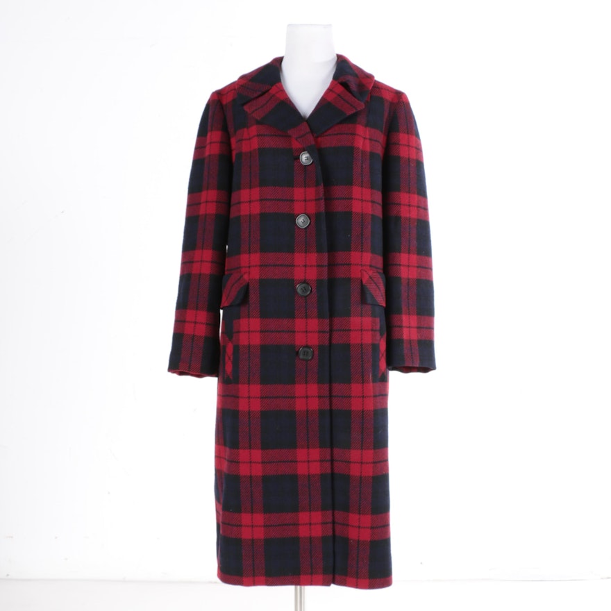 Women's Pendleton Plaid Wool Overcoat