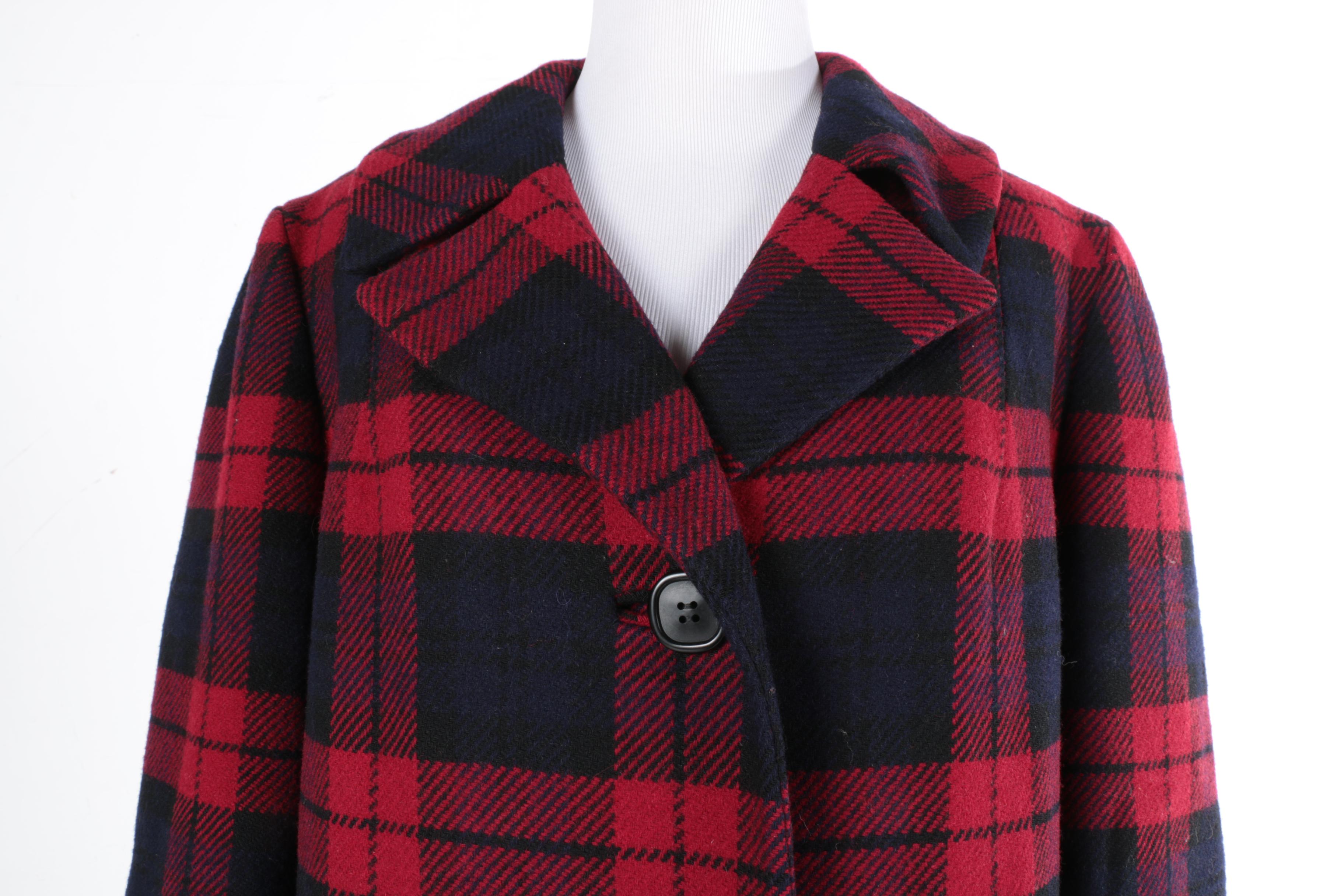 Women's Pendleton Plaid Wool Overcoat