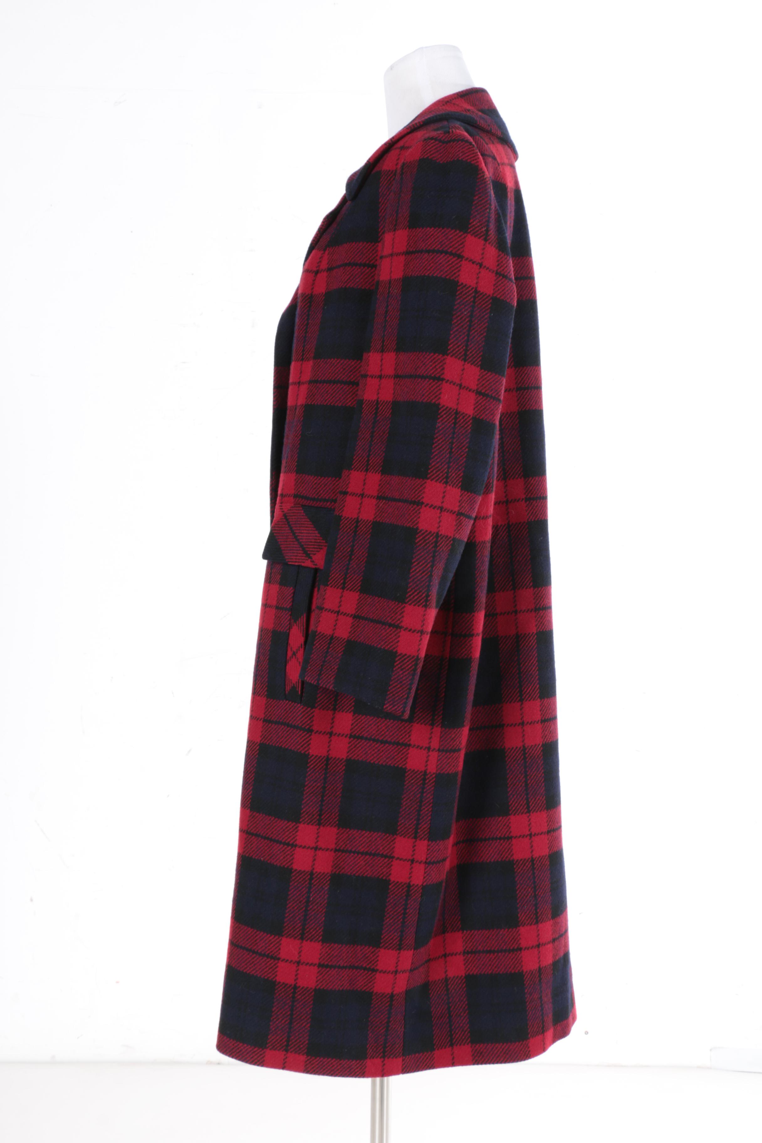 Women's Pendleton Plaid Wool Overcoat
