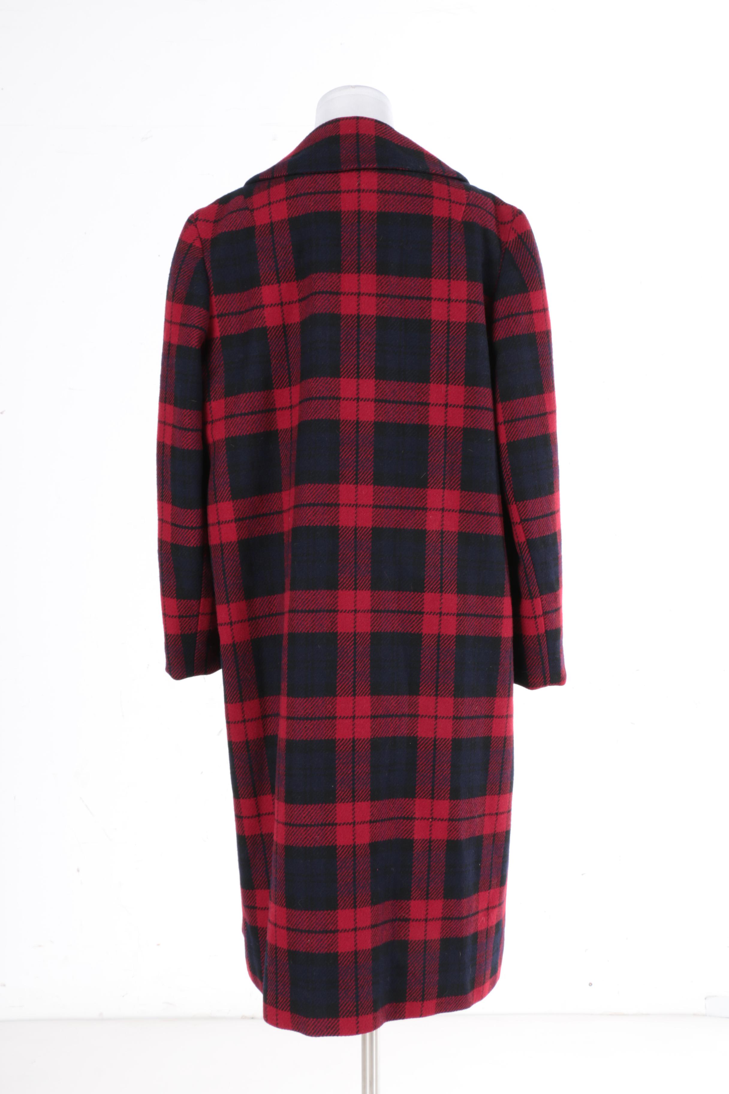 Women's Pendleton Plaid Wool Overcoat