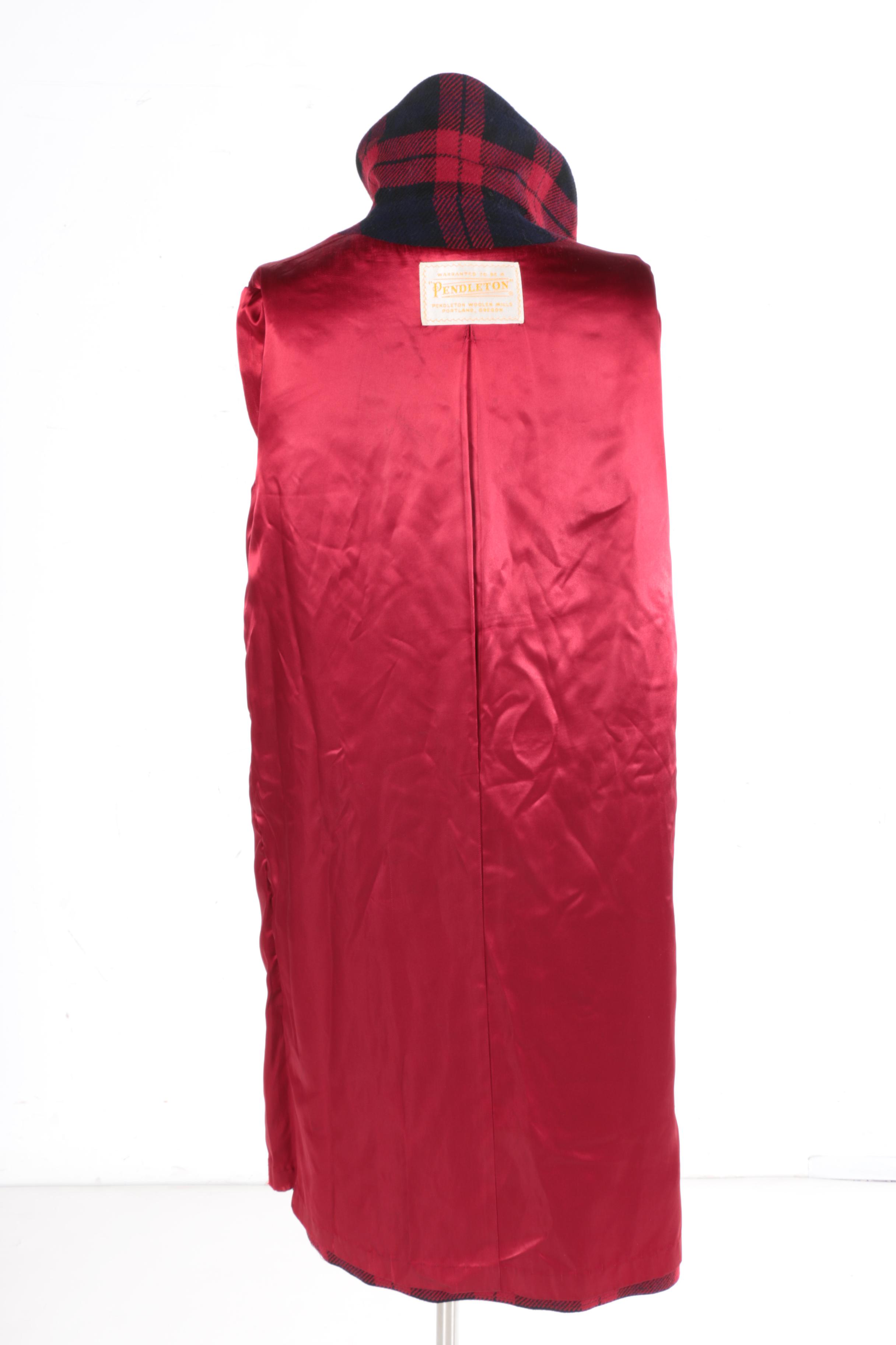 Women's Pendleton Plaid Wool Overcoat