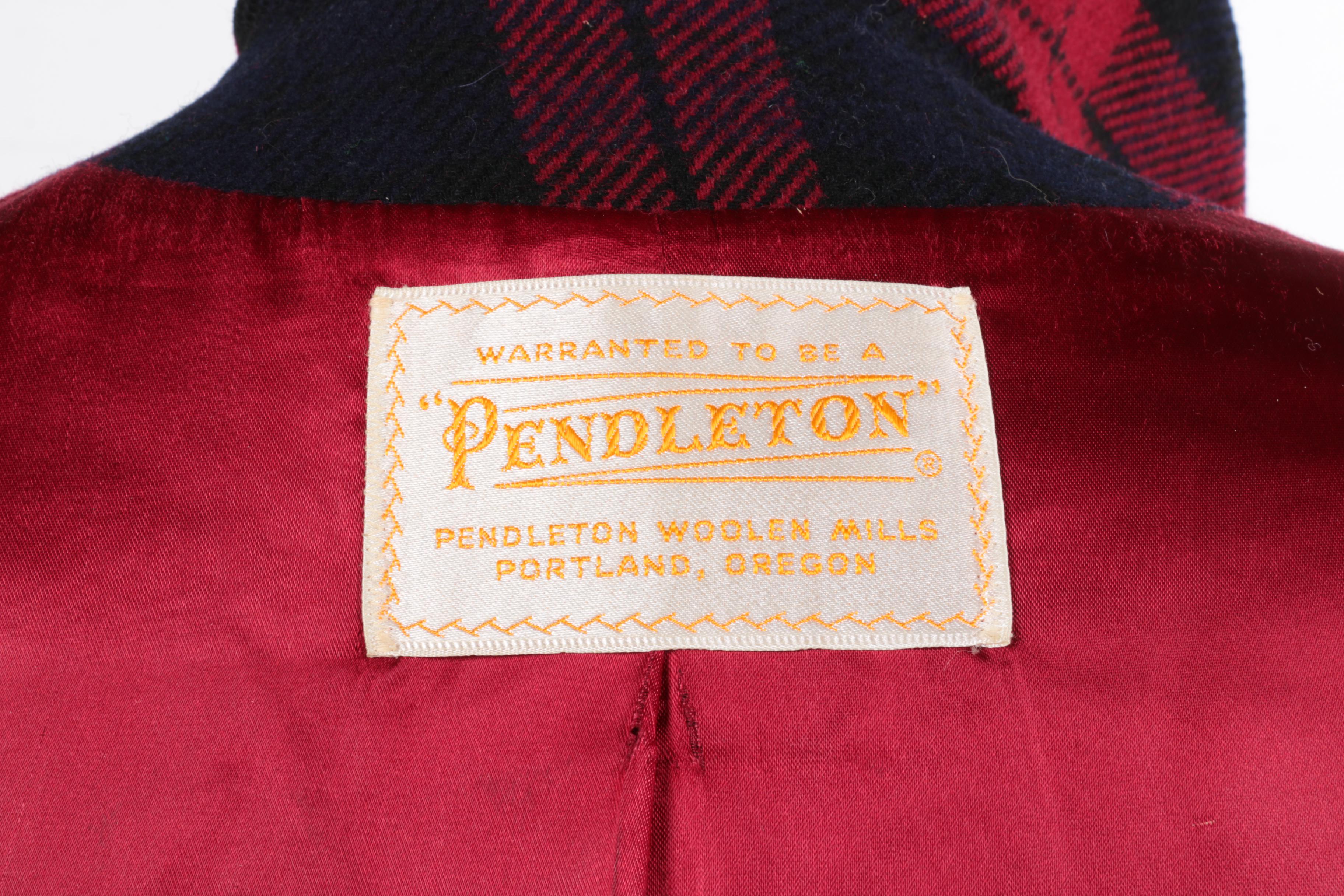 Women's Pendleton Plaid Wool Overcoat