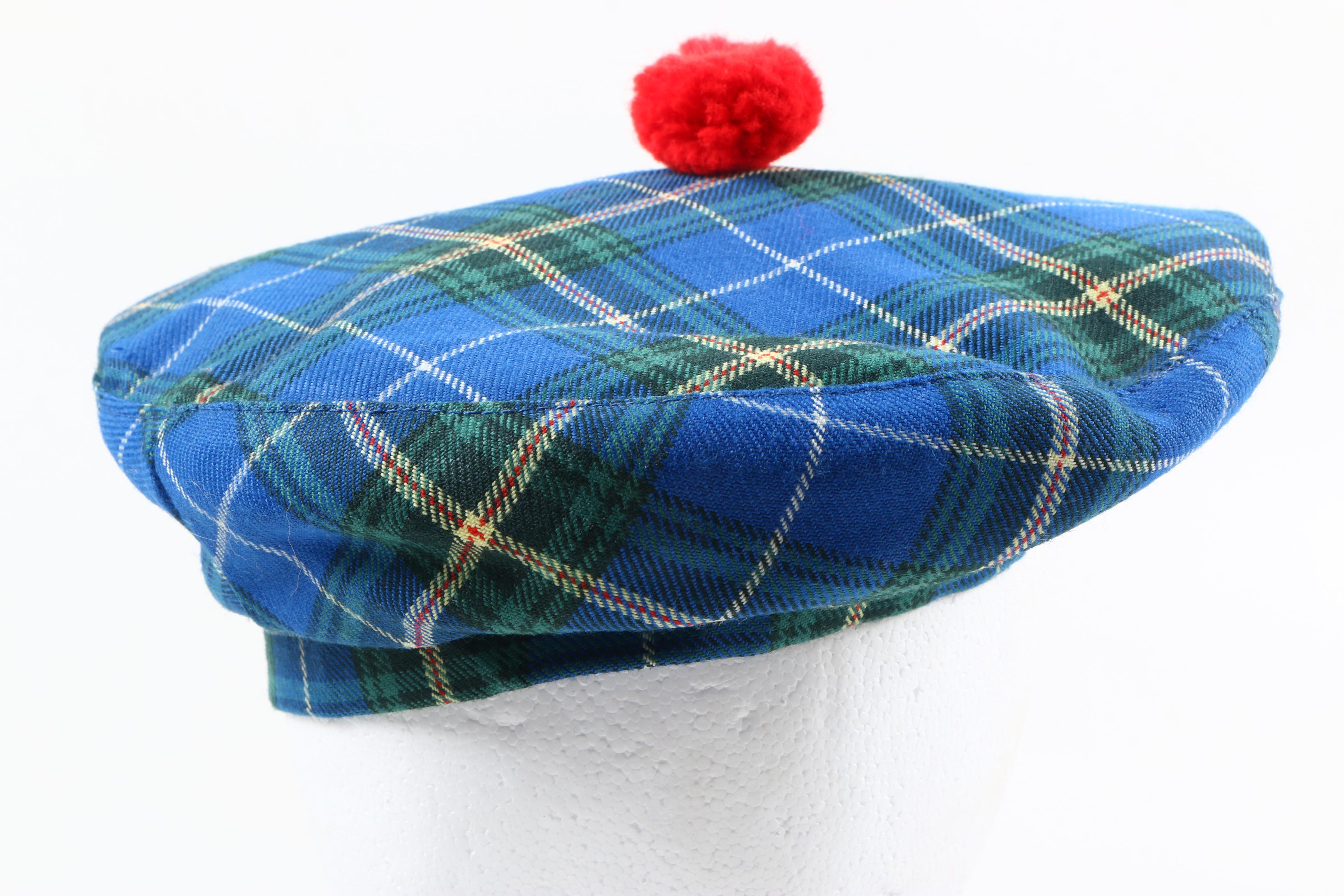 Woven Plaid Tam O' Shanter and Matching Scarf