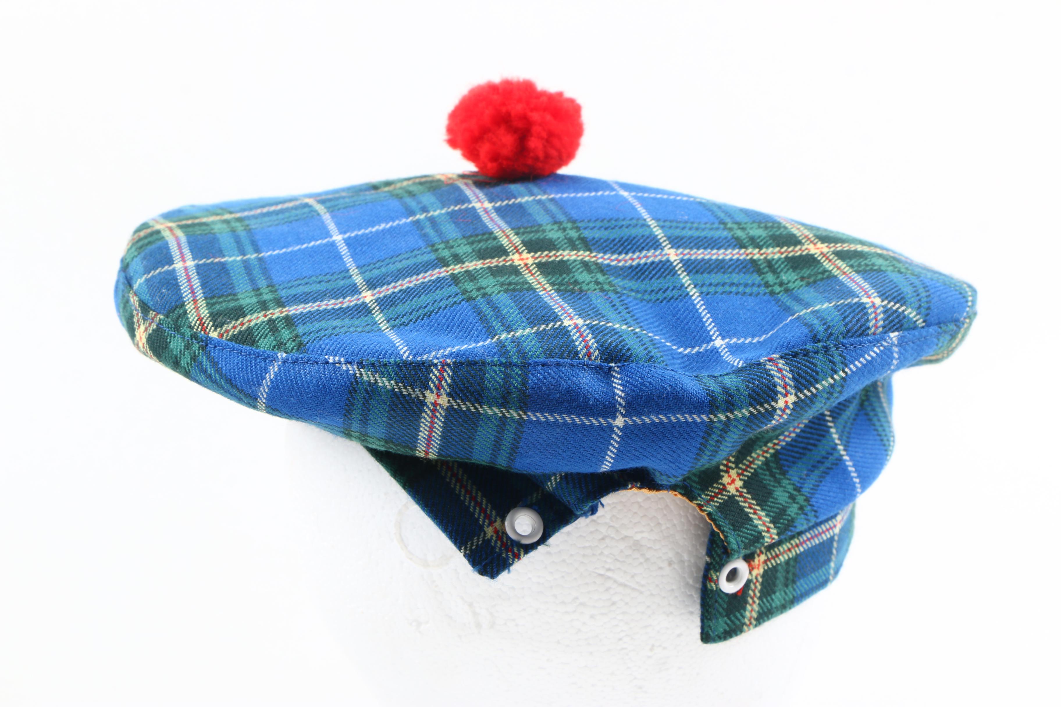 Woven Plaid Tam O' Shanter and Matching Scarf