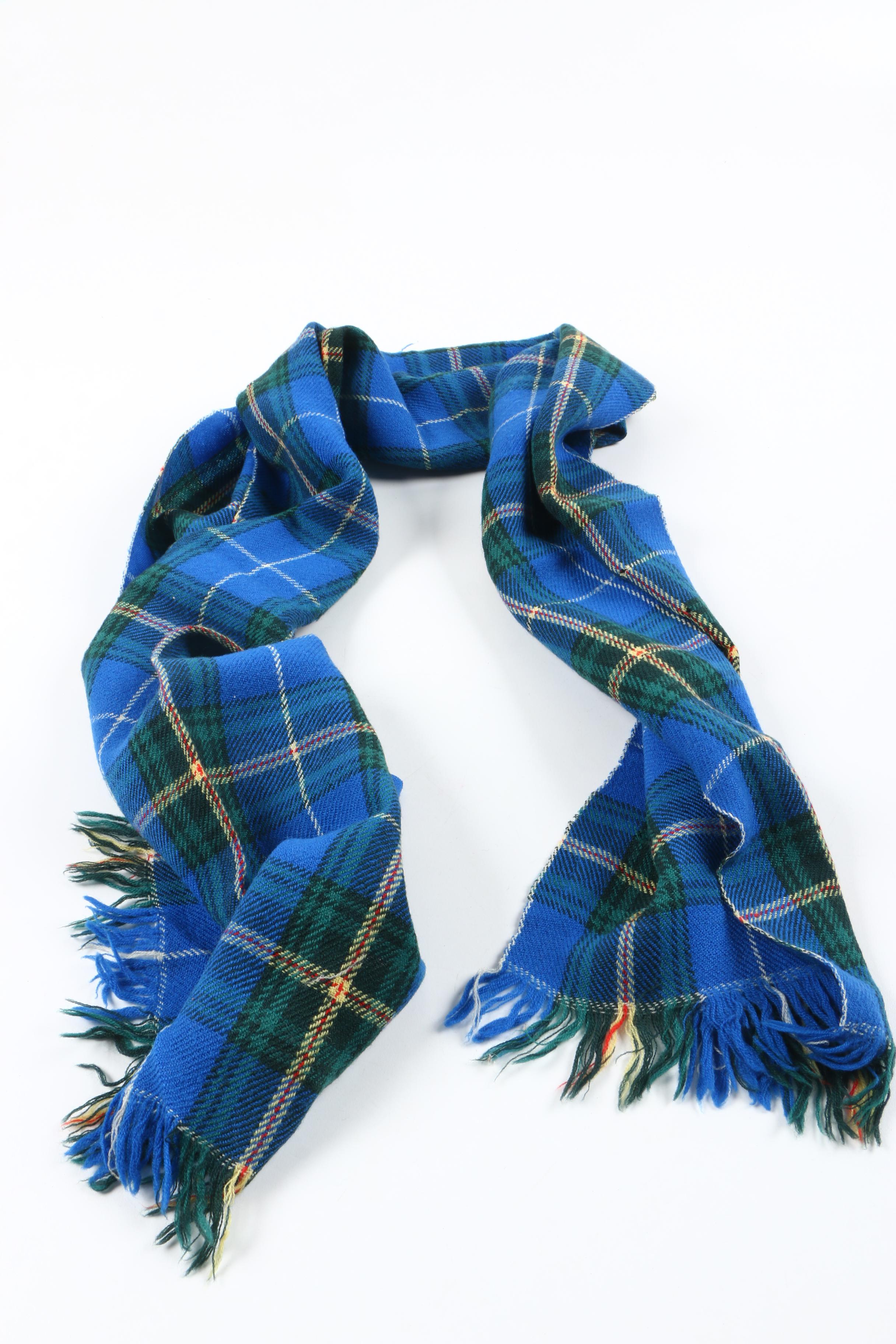 Woven Plaid Tam O' Shanter and Matching Scarf