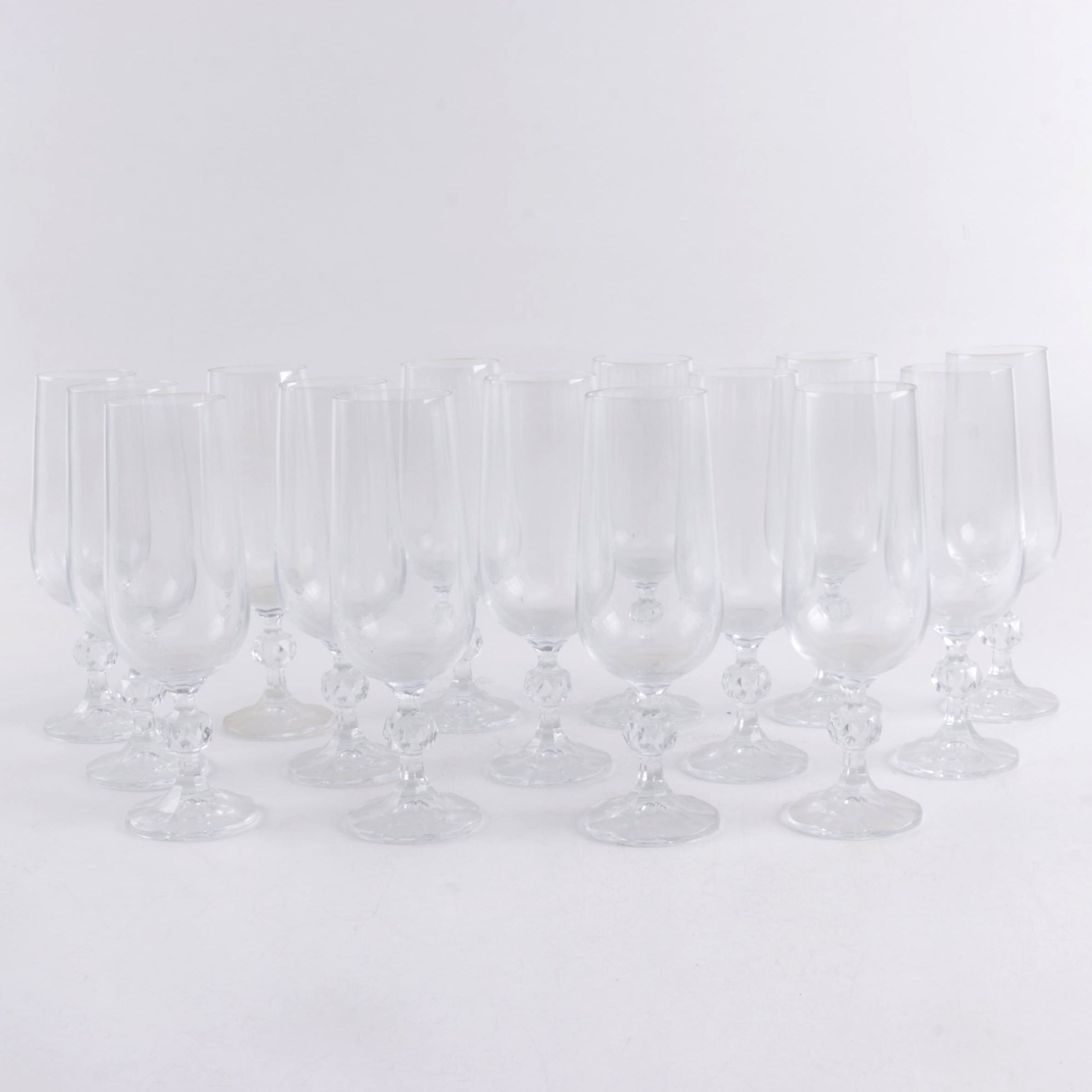 Set of Crystal Champagne Flutes