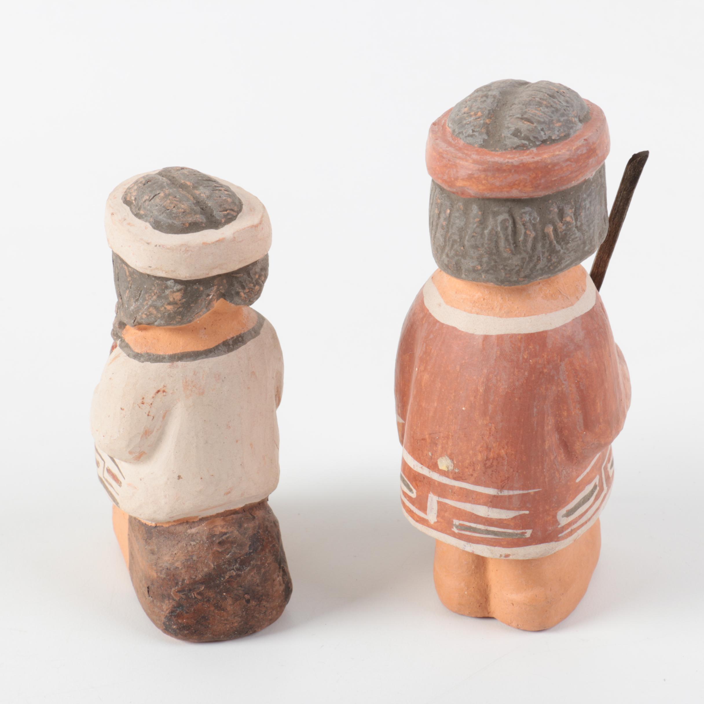 Puebloan Style Painted Pottery Nativity Set