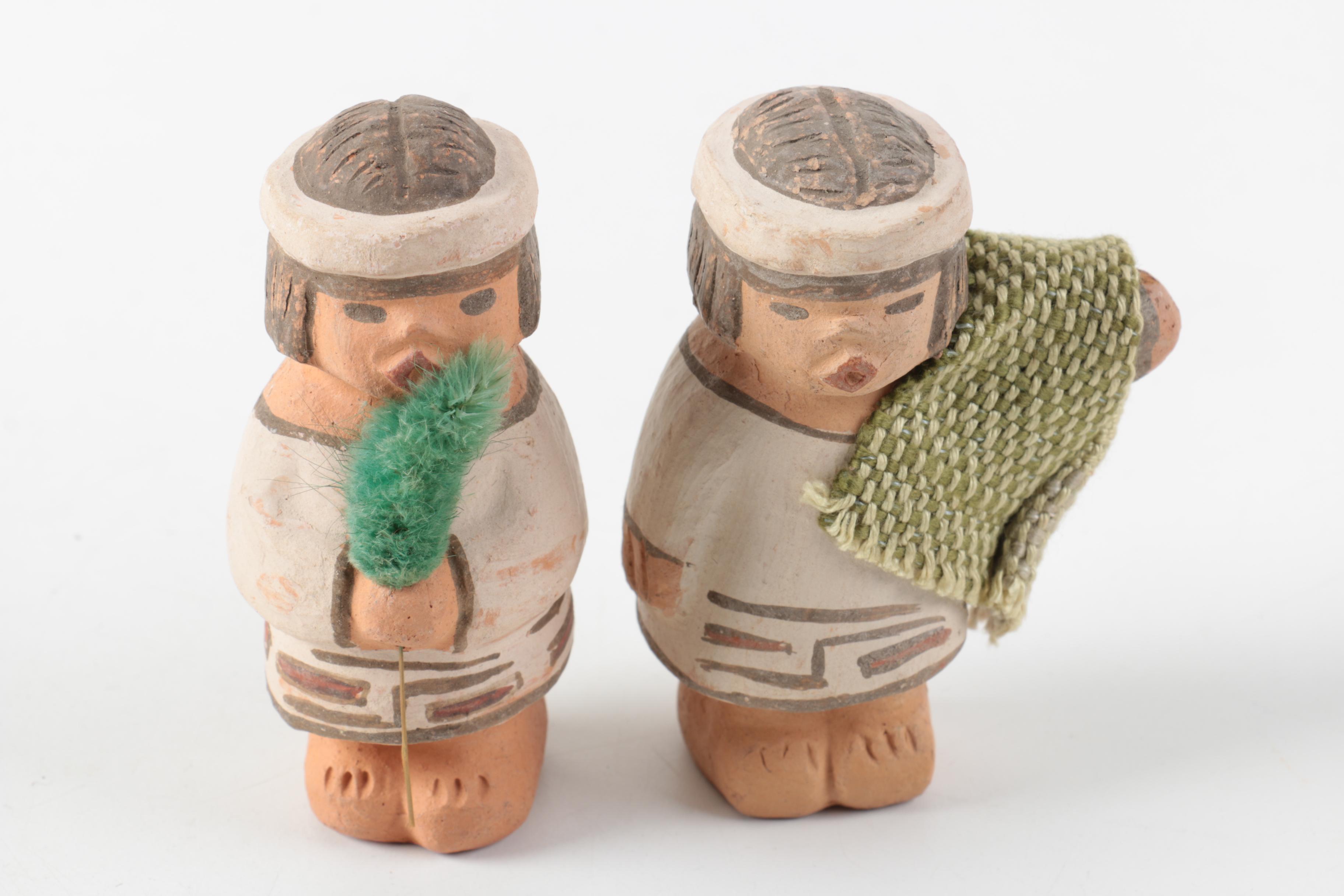 Puebloan Style Painted Pottery Nativity Set