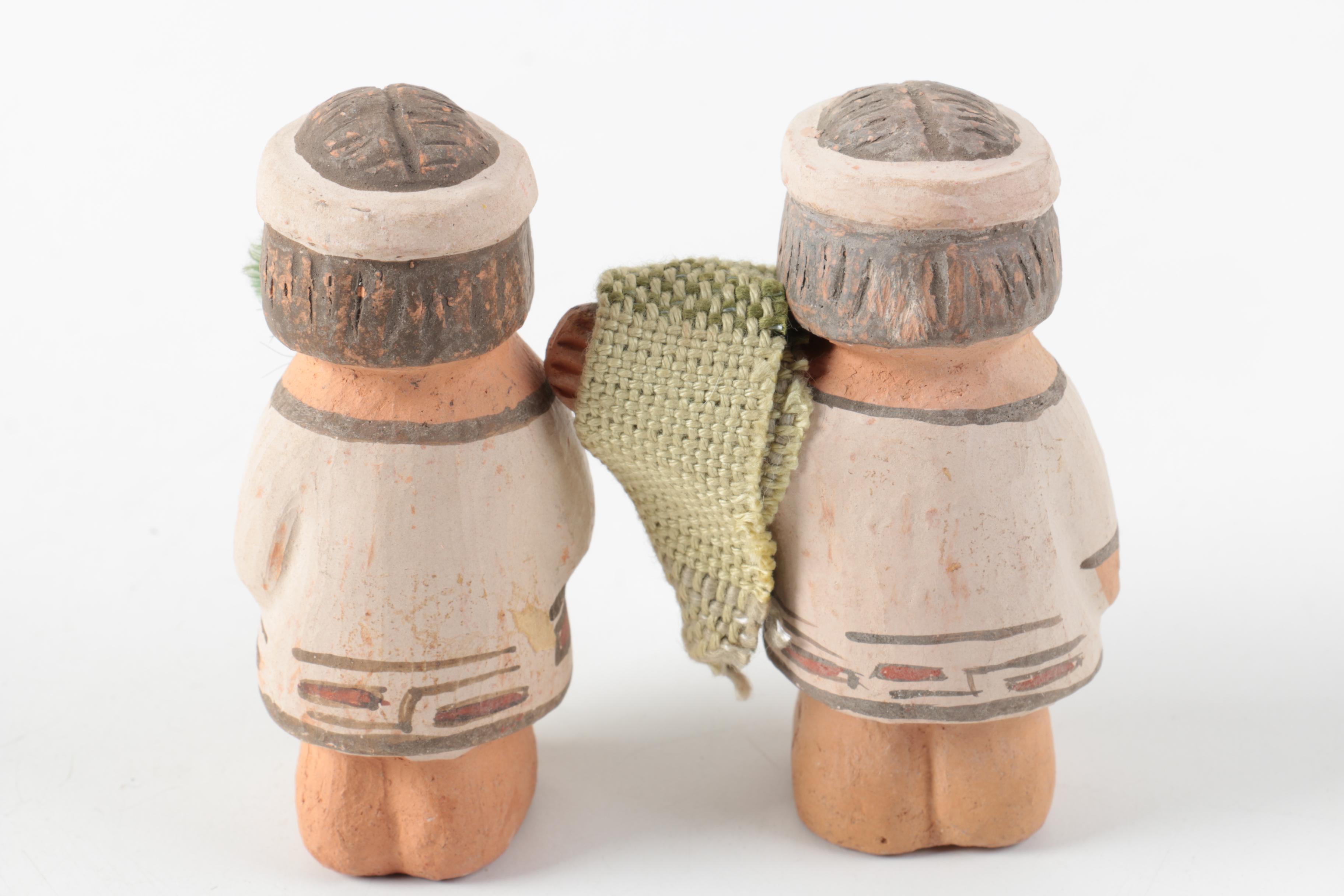 Puebloan Style Painted Pottery Nativity Set