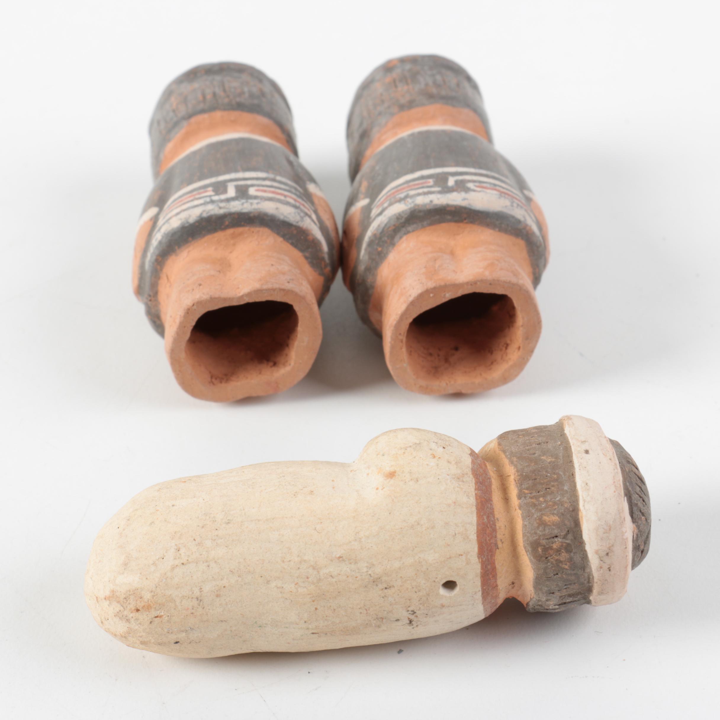 Puebloan Style Painted Pottery Nativity Set