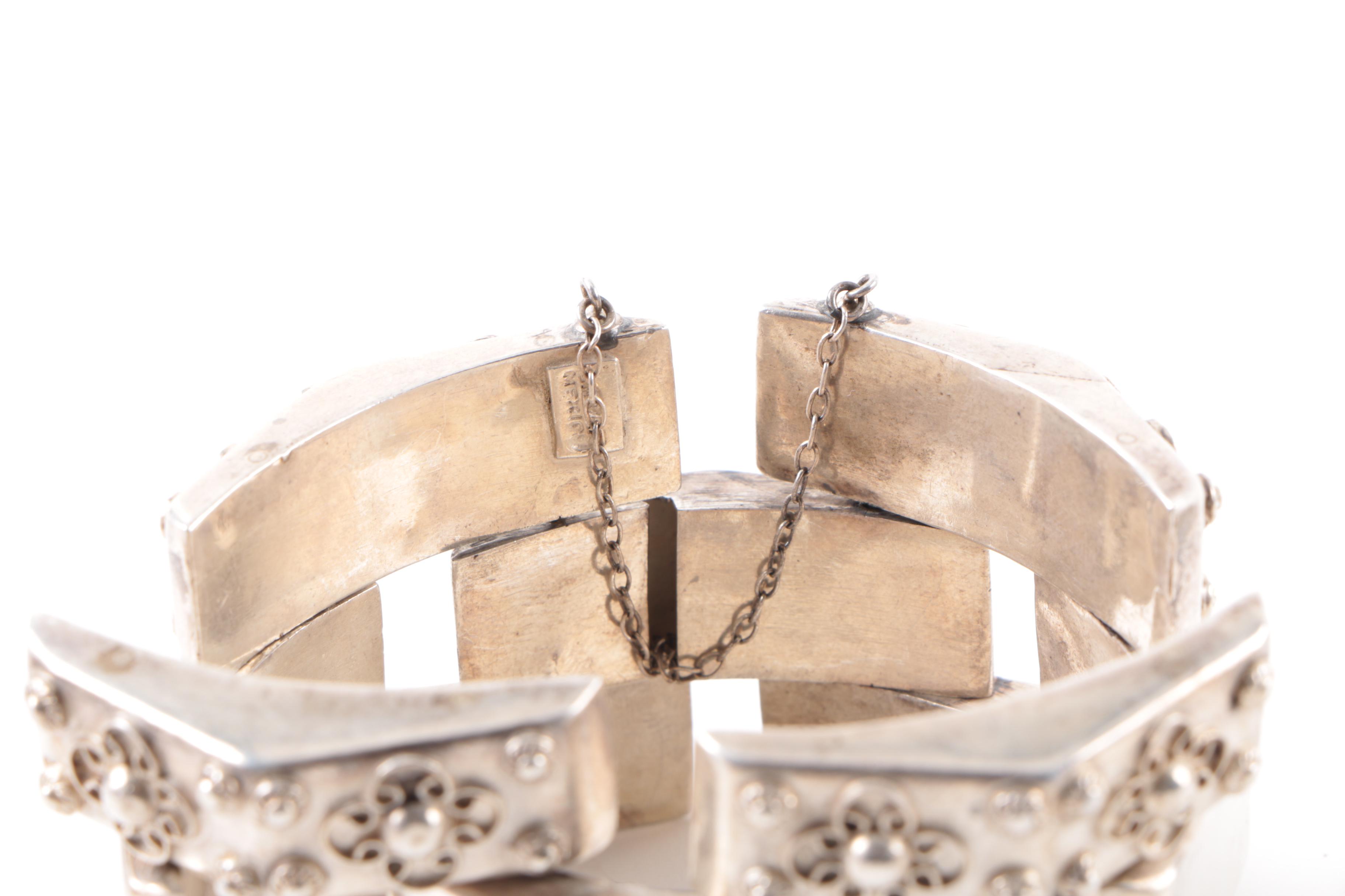 Vintage Mexican Coin Silver Pieced Bracelet