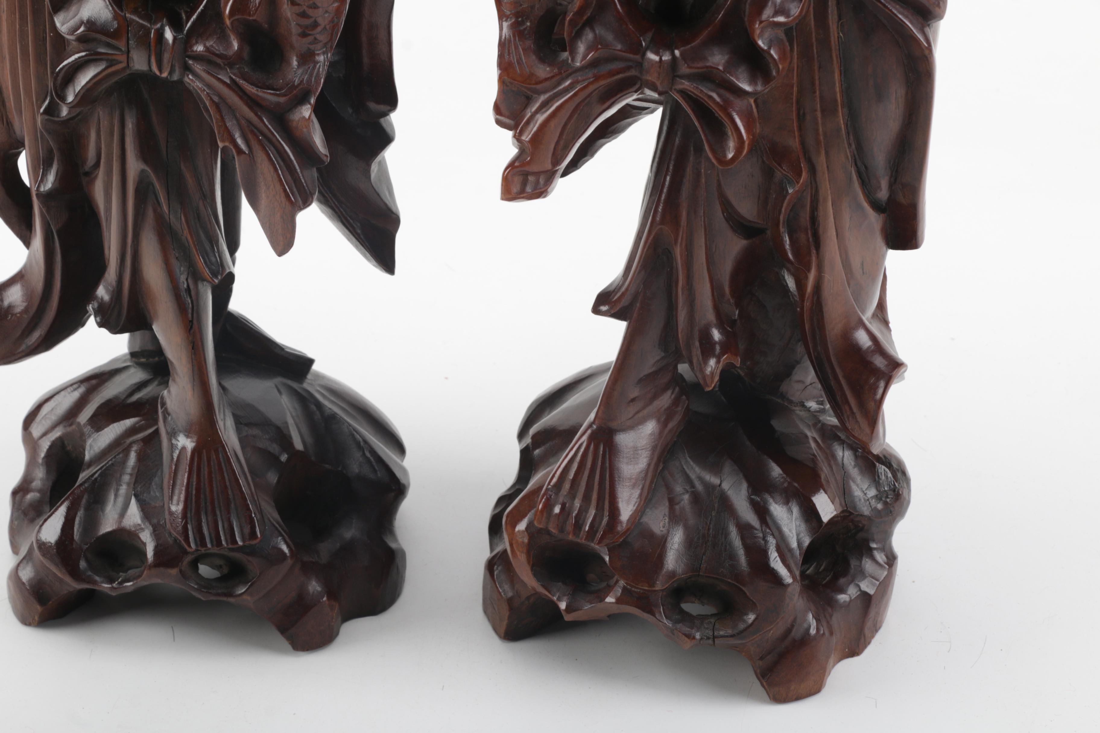 East Asian Figural Wooden Carvings