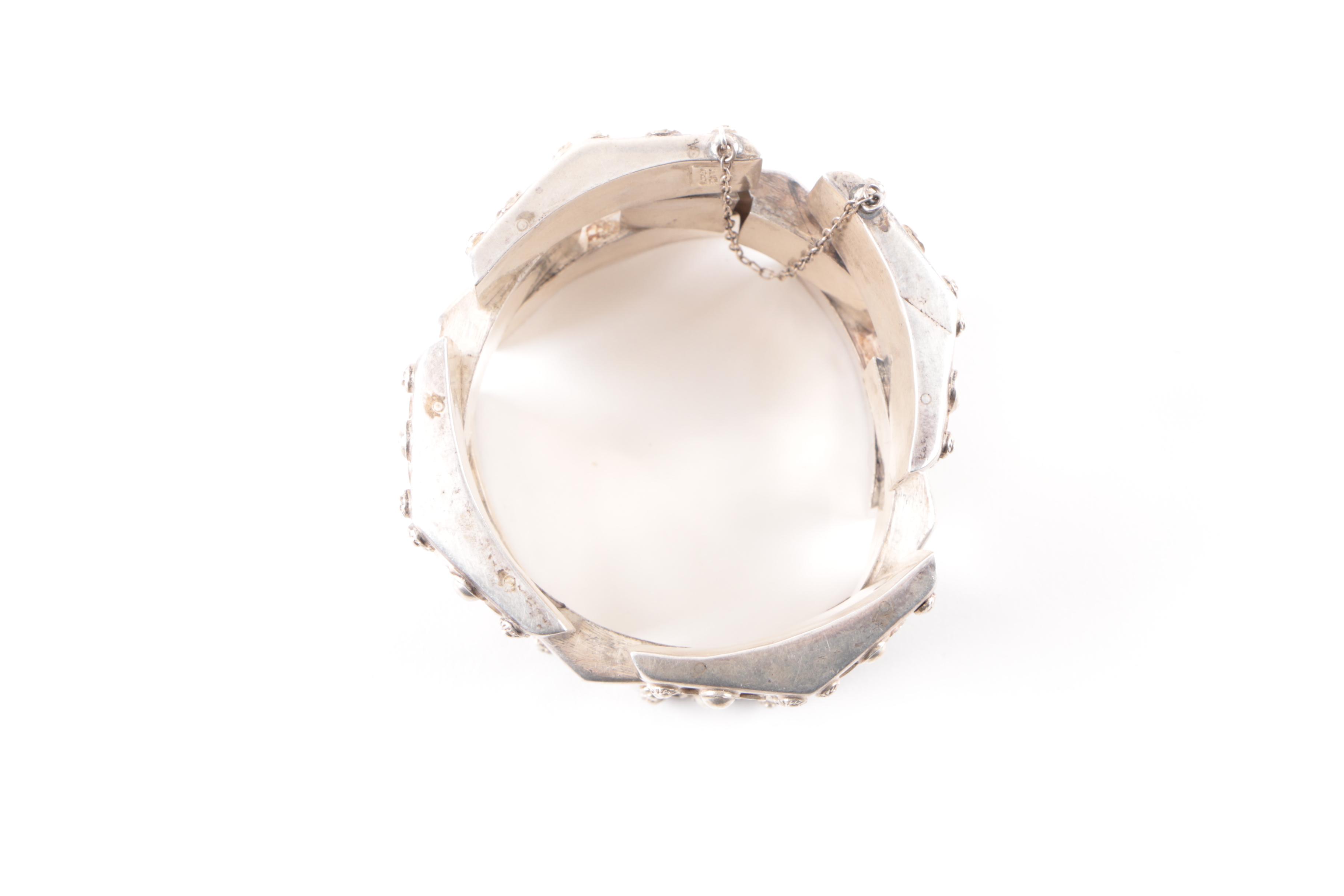 Vintage Mexican Coin Silver Pieced Bracelet