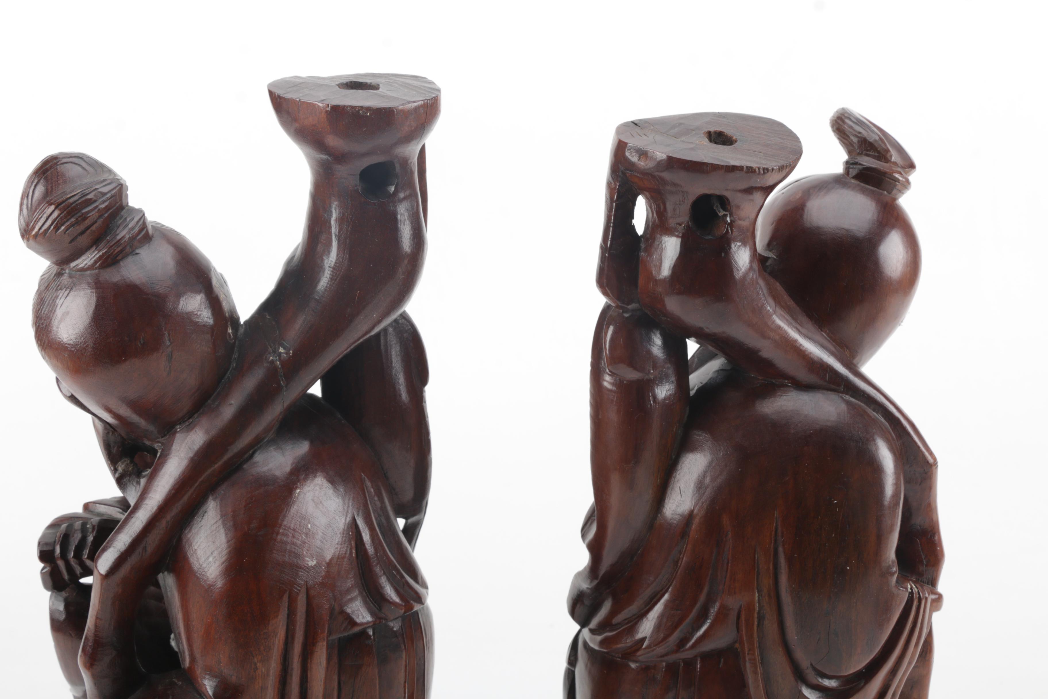 East Asian Figural Wooden Carvings