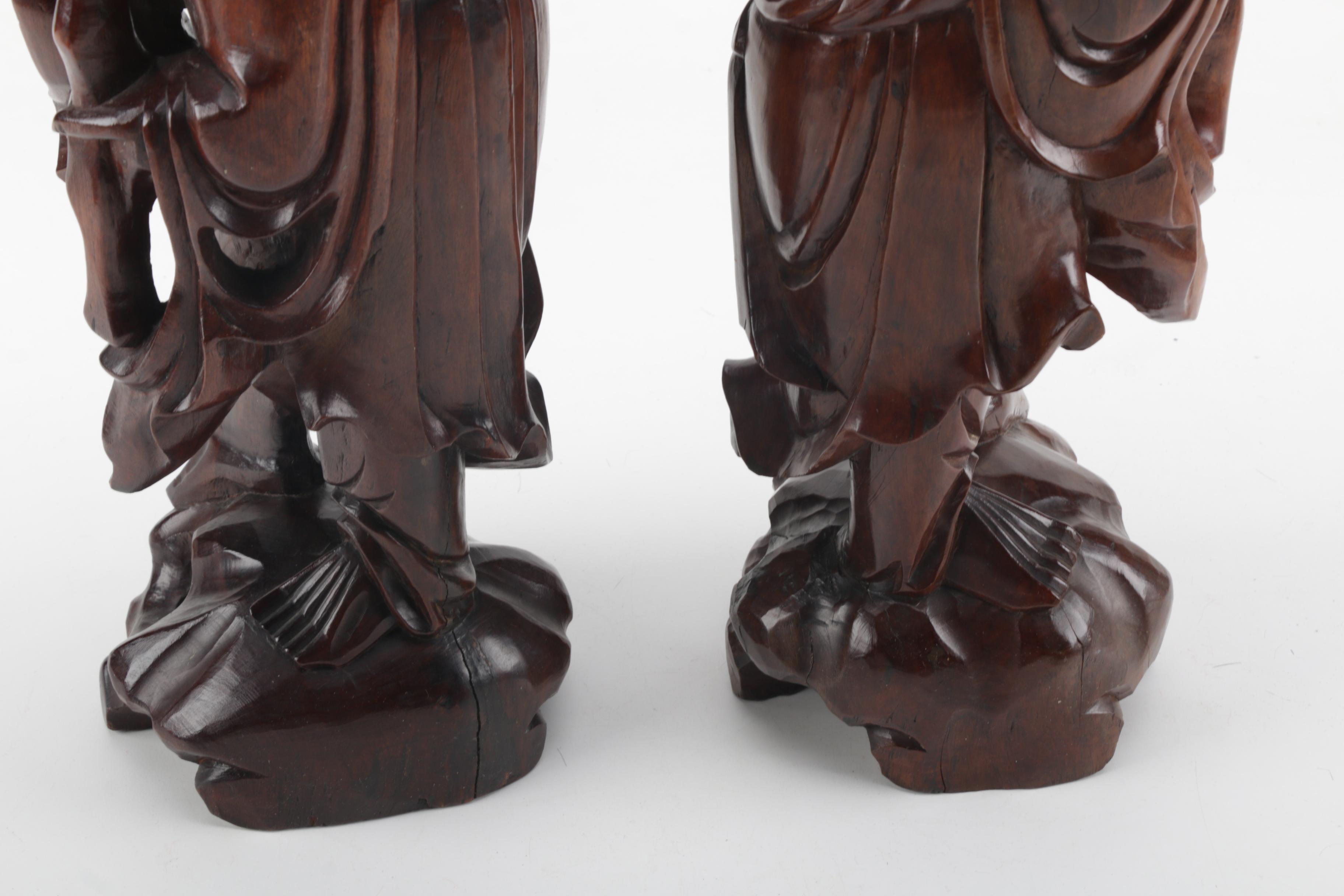 East Asian Figural Wooden Carvings